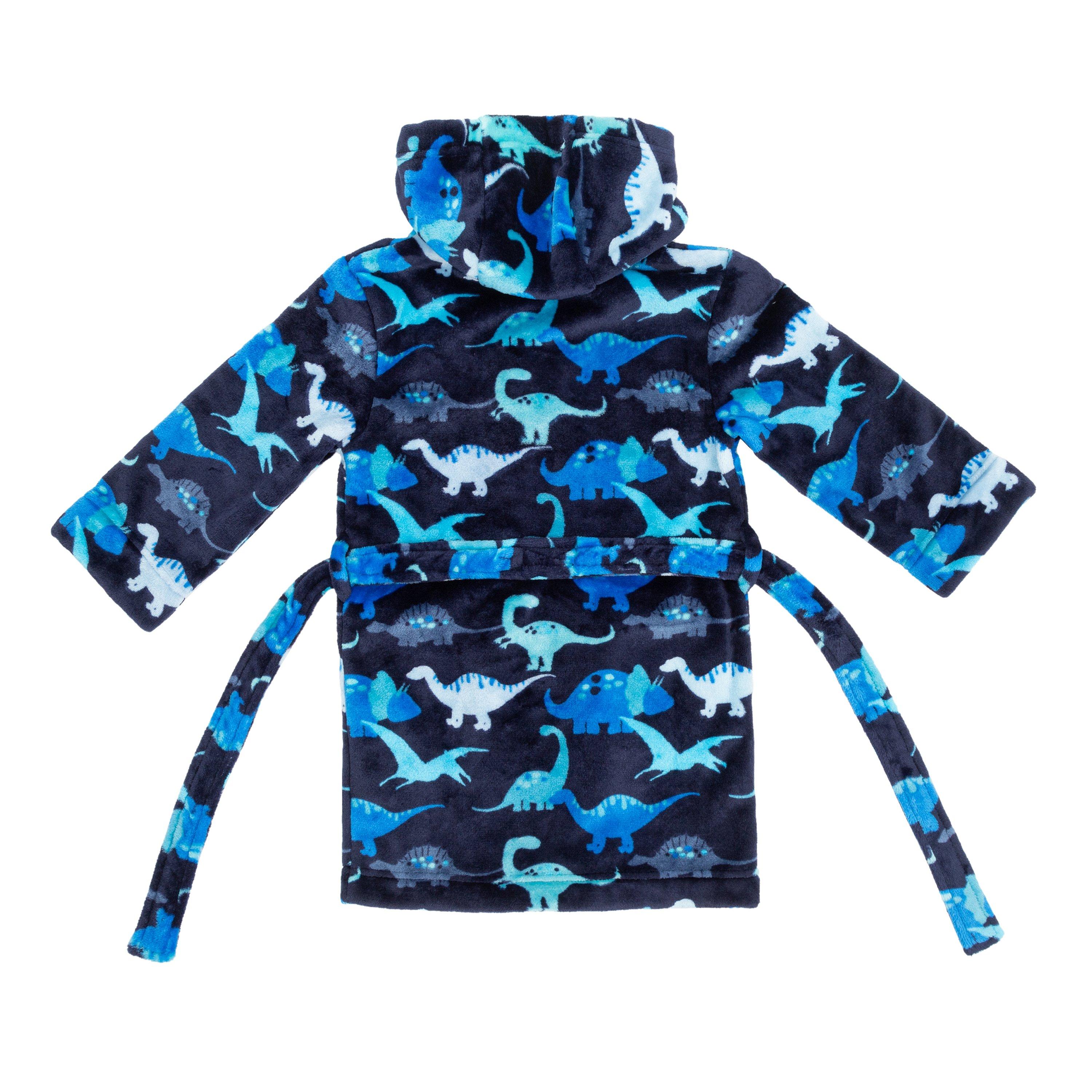 Zwart/Blauw - Firetrap - Boys Dinosaur Fleece Dressing Gown - 2