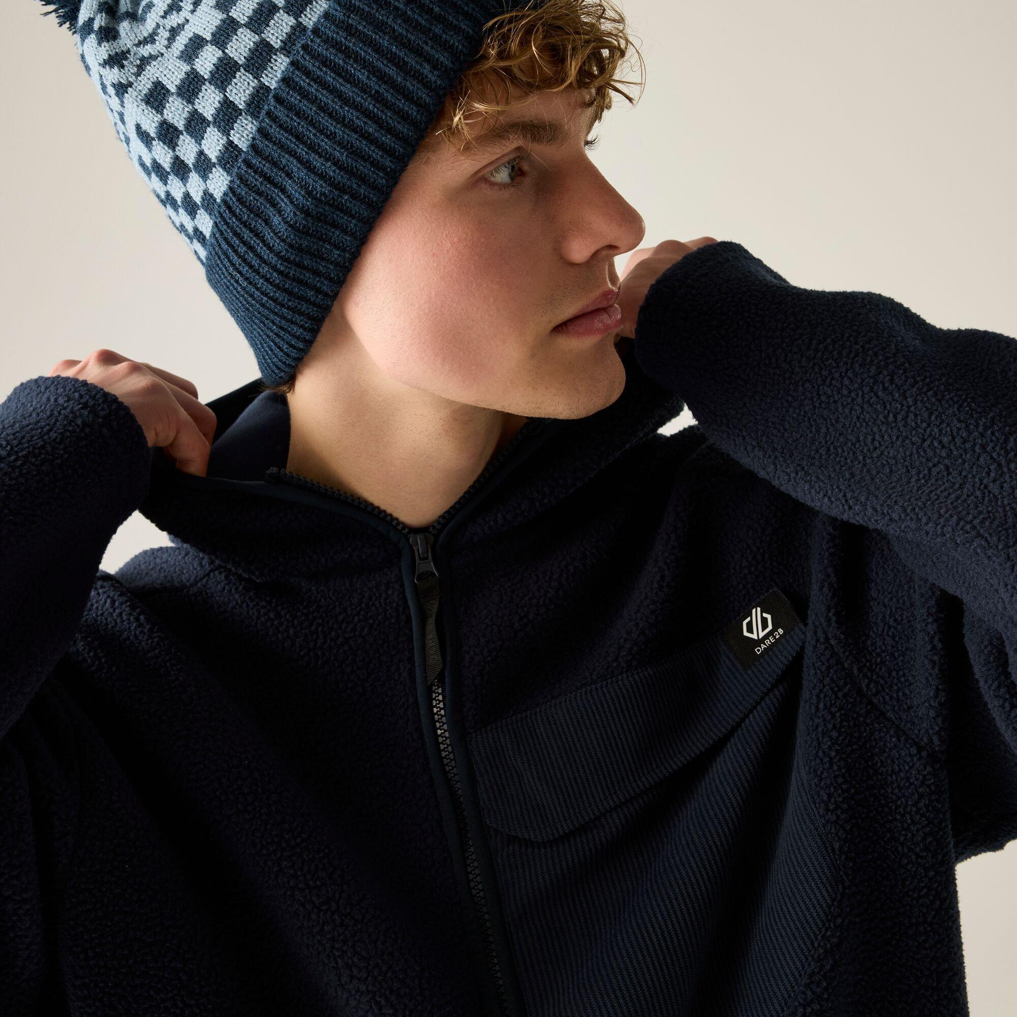 Navy - Dare 2b - Mens Firn Hooded Borg Fleece - 6