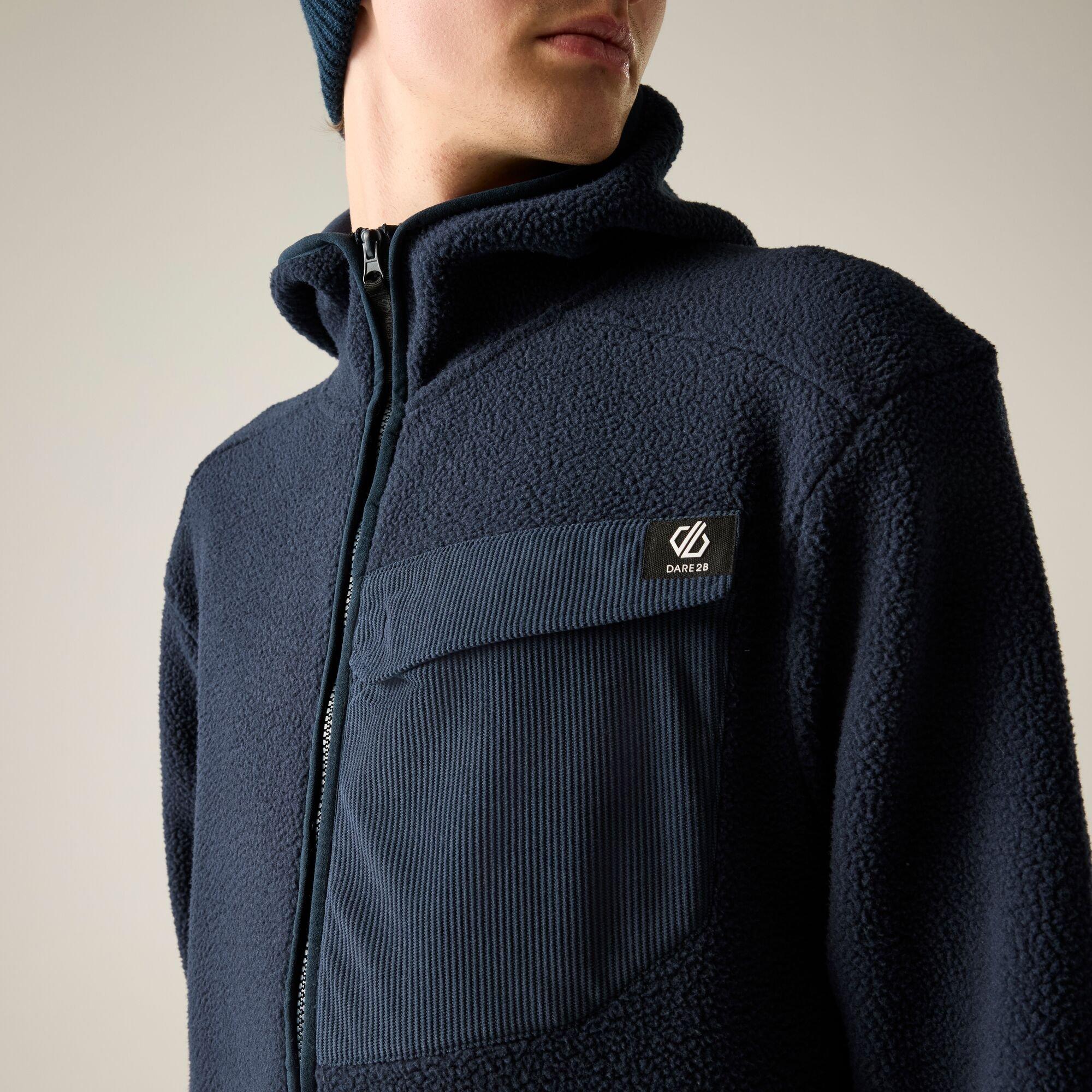 Navy - Dare 2b - Mens Firn Hooded Borg Fleece - 7