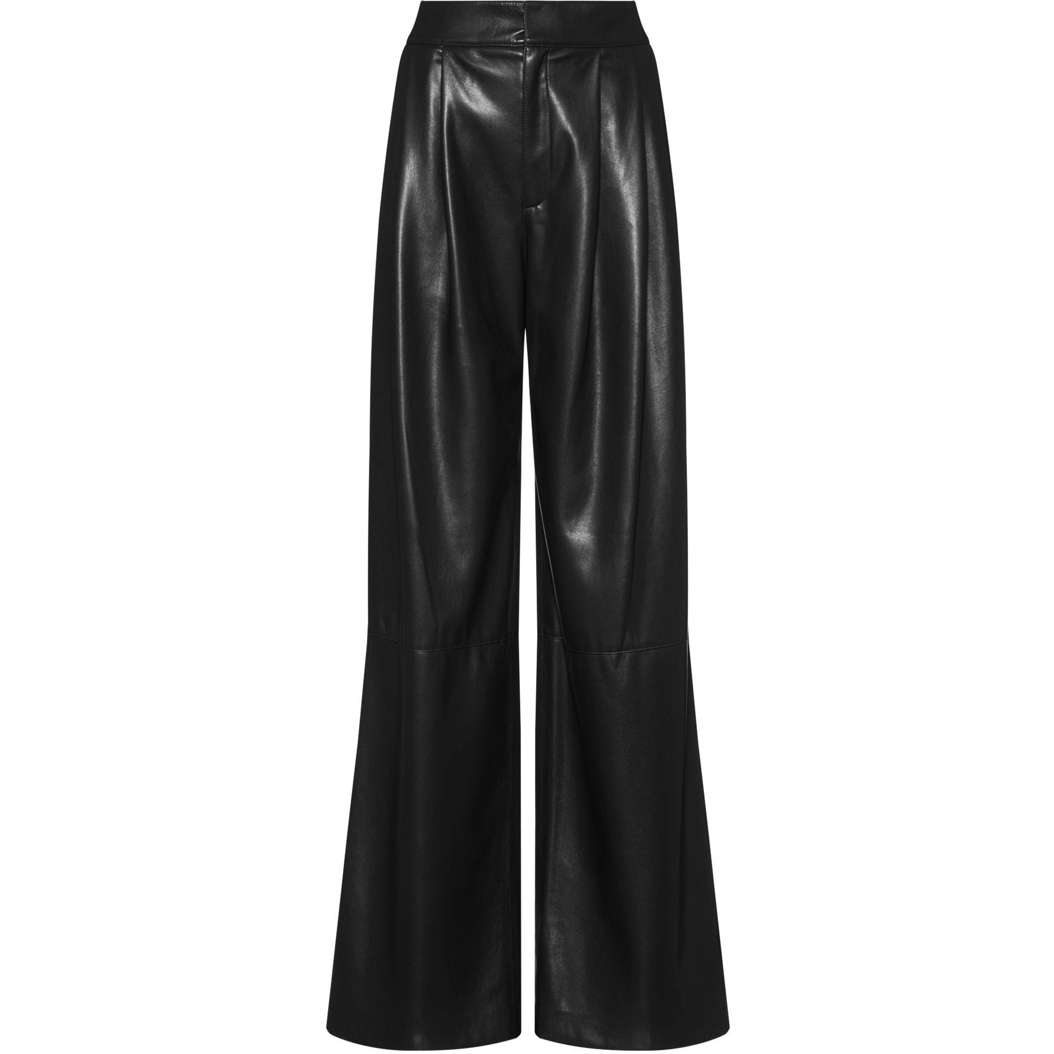 Black - Boss - Women's Tadesa Faux Leather Soft Finish Trousers - 5