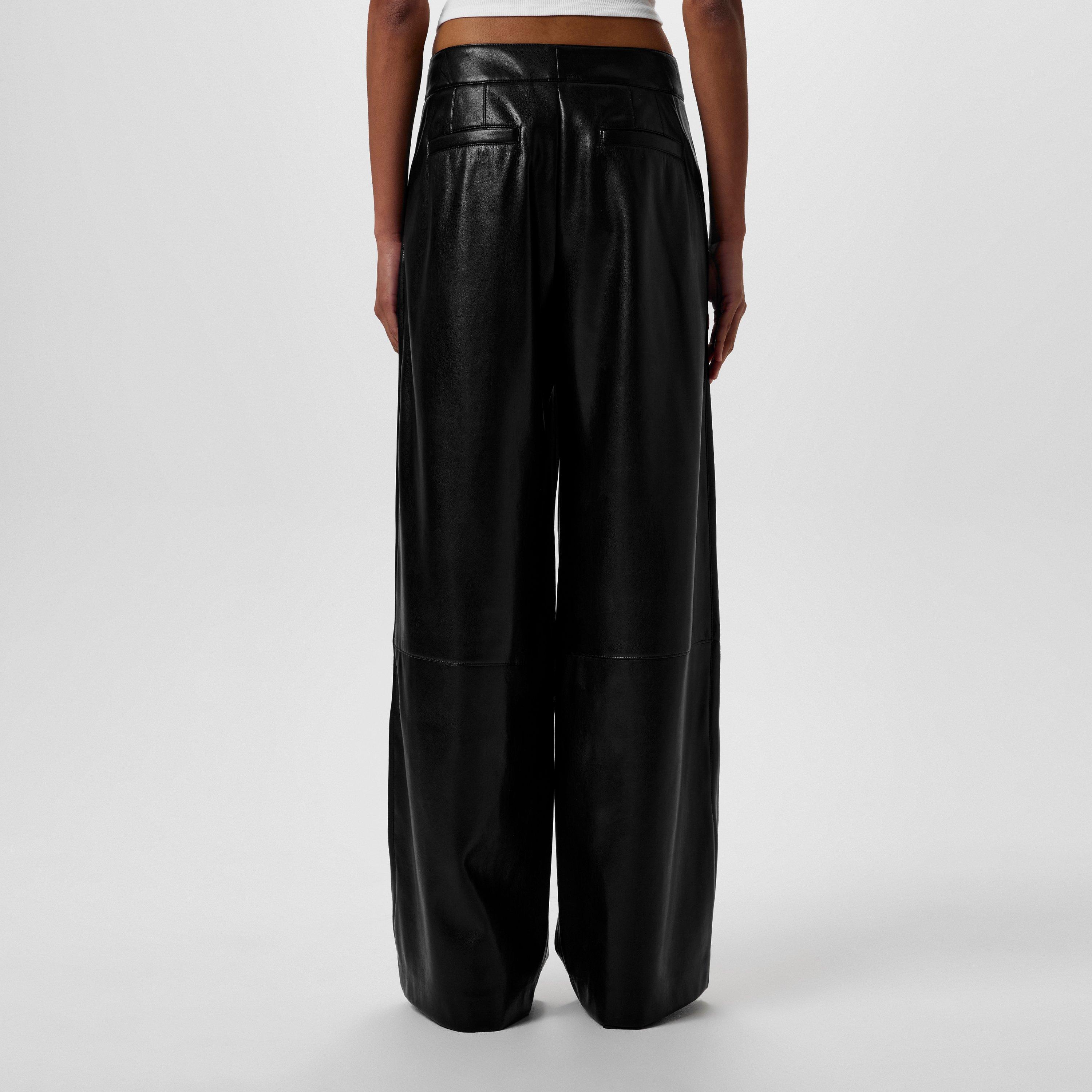 Black - Boss - Women's Tadesa Faux Leather Soft Finish Trousers - 3