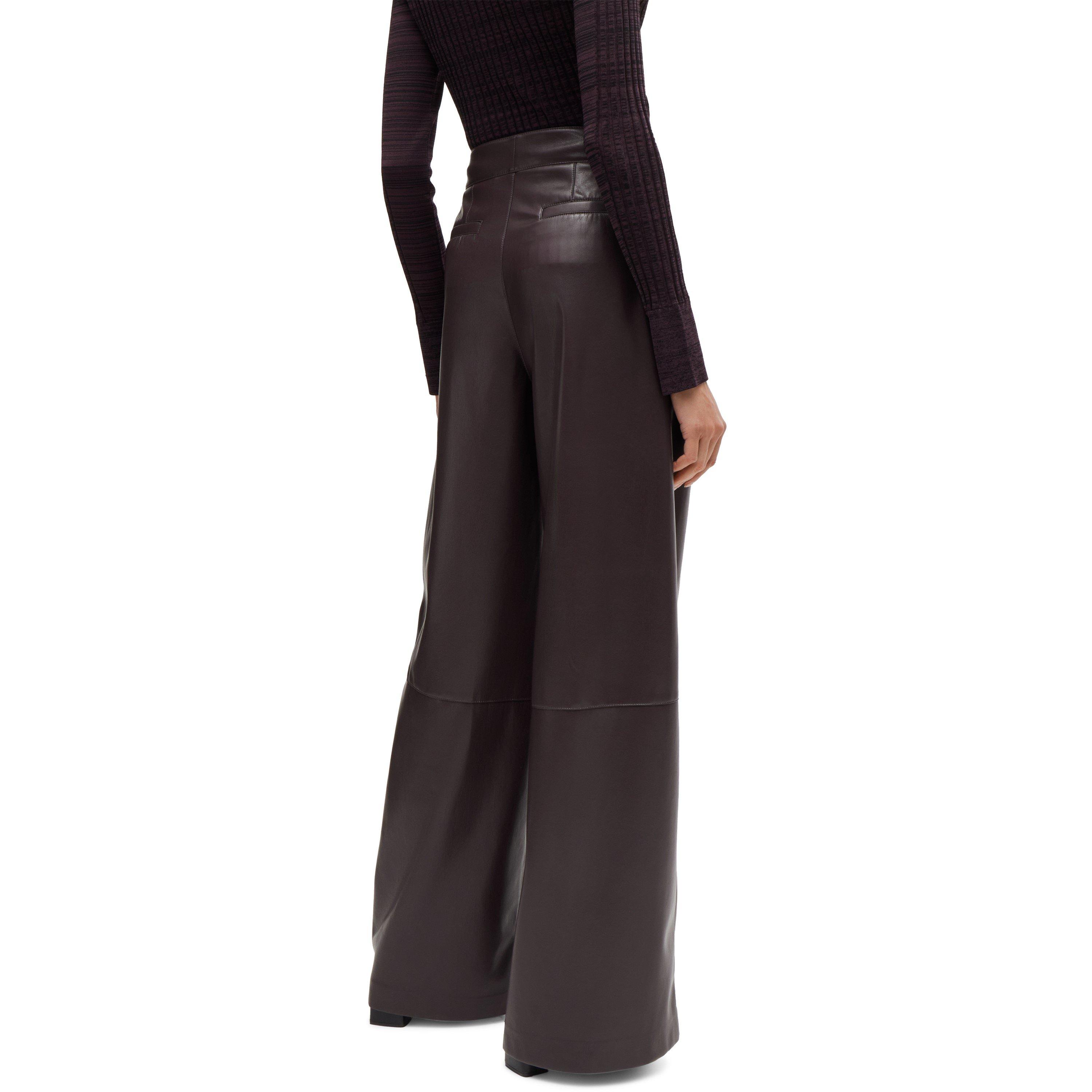 Open Red - Boss - Women's Tadesa Faux Leather Soft Finish Trousers - 3