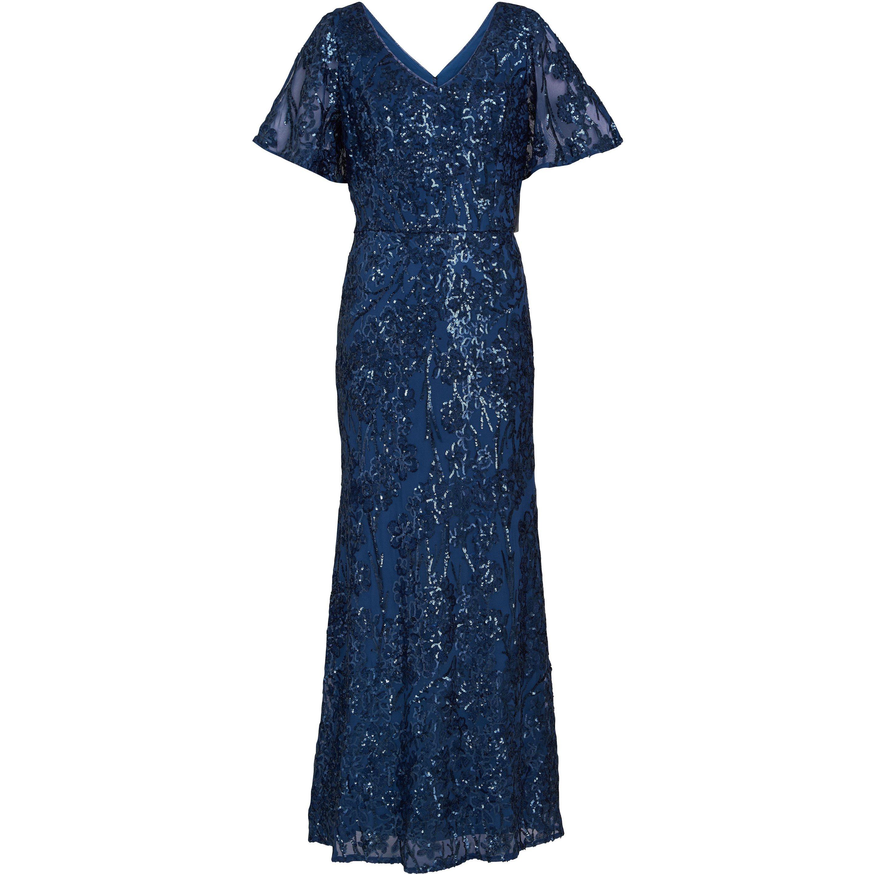Gina Bacconi Women's Jeselle A-Line Sequin Maxi Dress - Ocean - 22