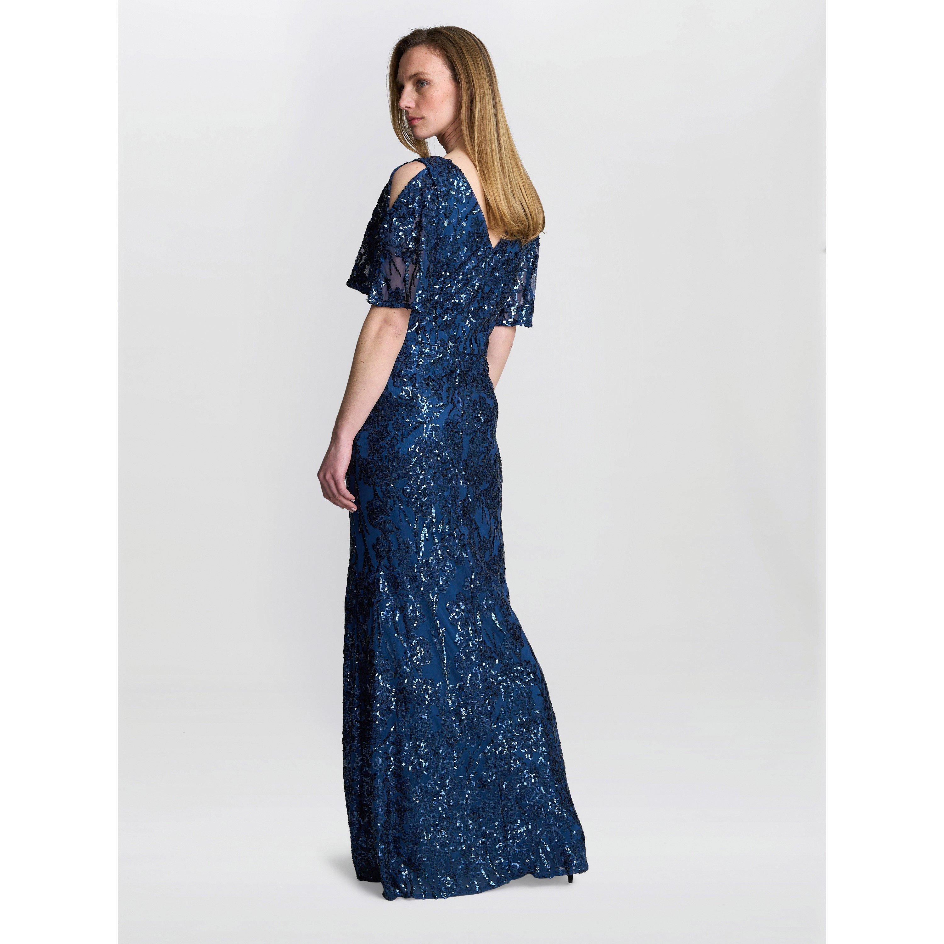 Ocean - Gina Bacconi - Jeselle A-Line Sequin Maxi Dress - 3