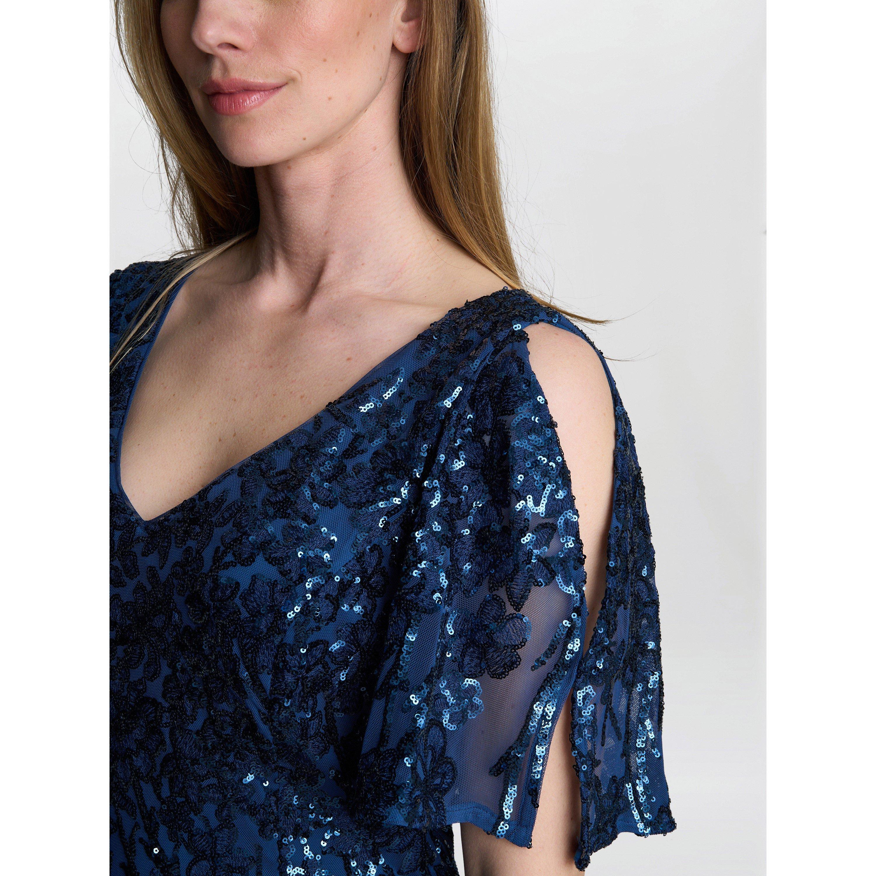 Ocean - Gina Bacconi - Jeselle A-Line Sequin Maxi Dress - 5