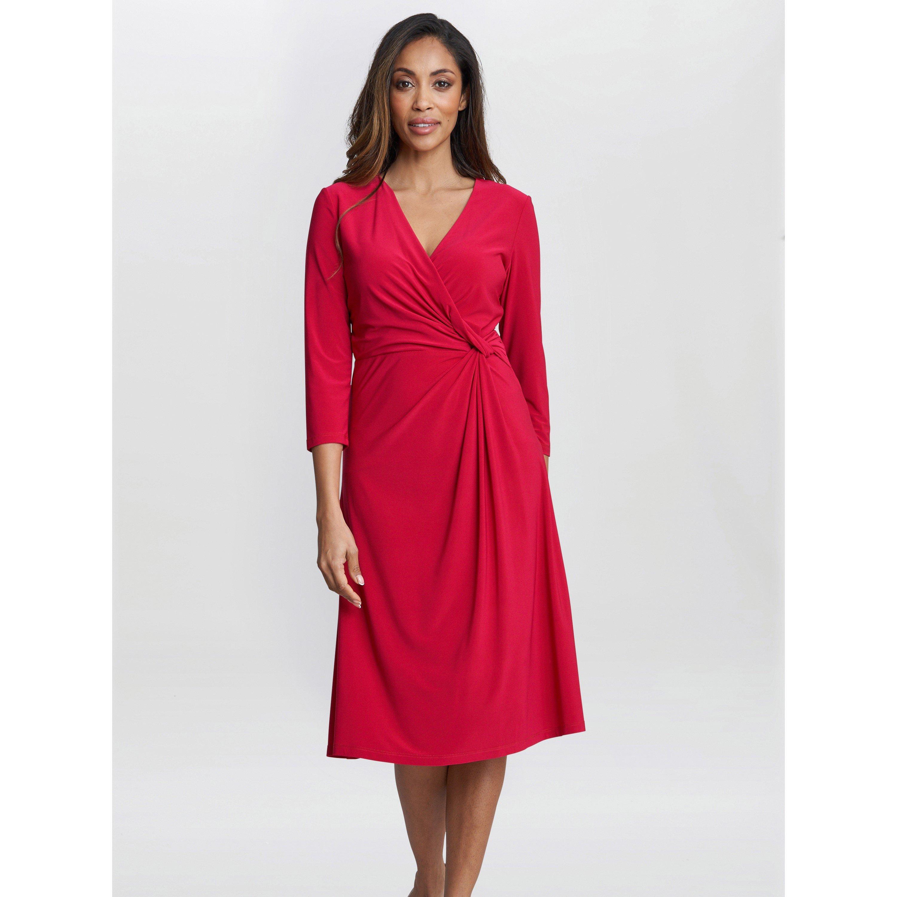 Magenta - Gina Bacconi - Women's Antonia Jersey Wrap Dress - 1