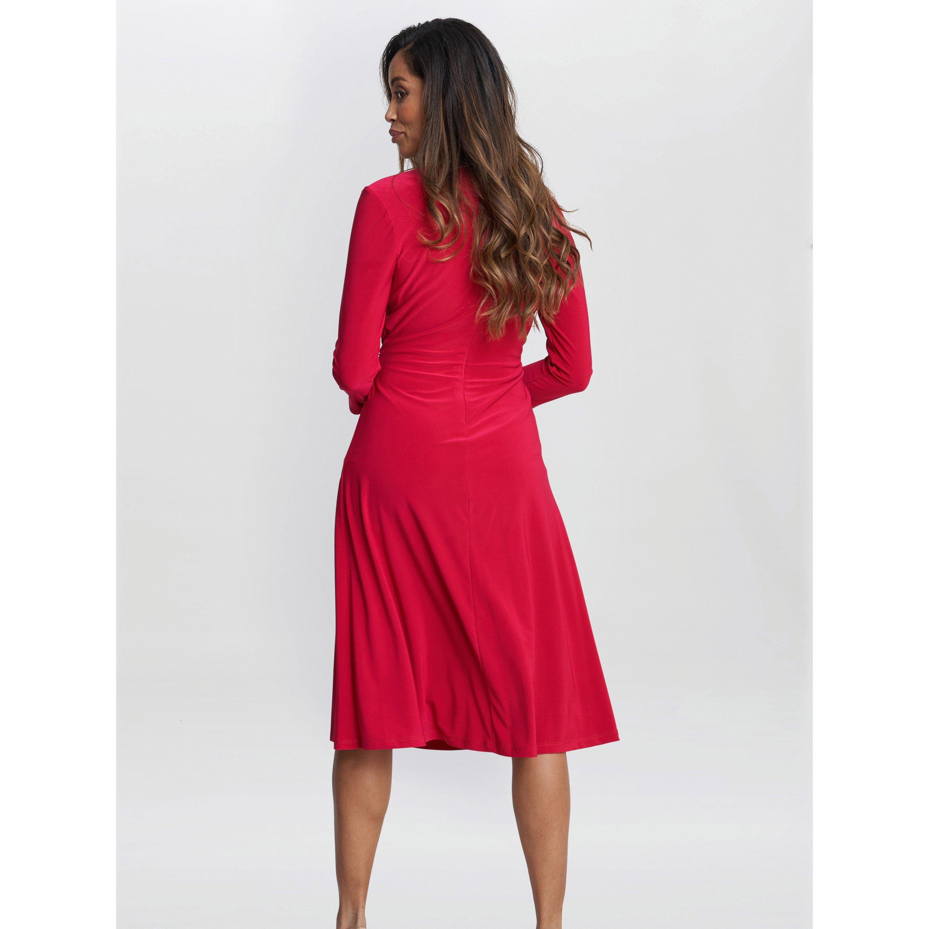 Magenta - Gina Bacconi - Women's Antonia Jersey Wrap Dress - 2