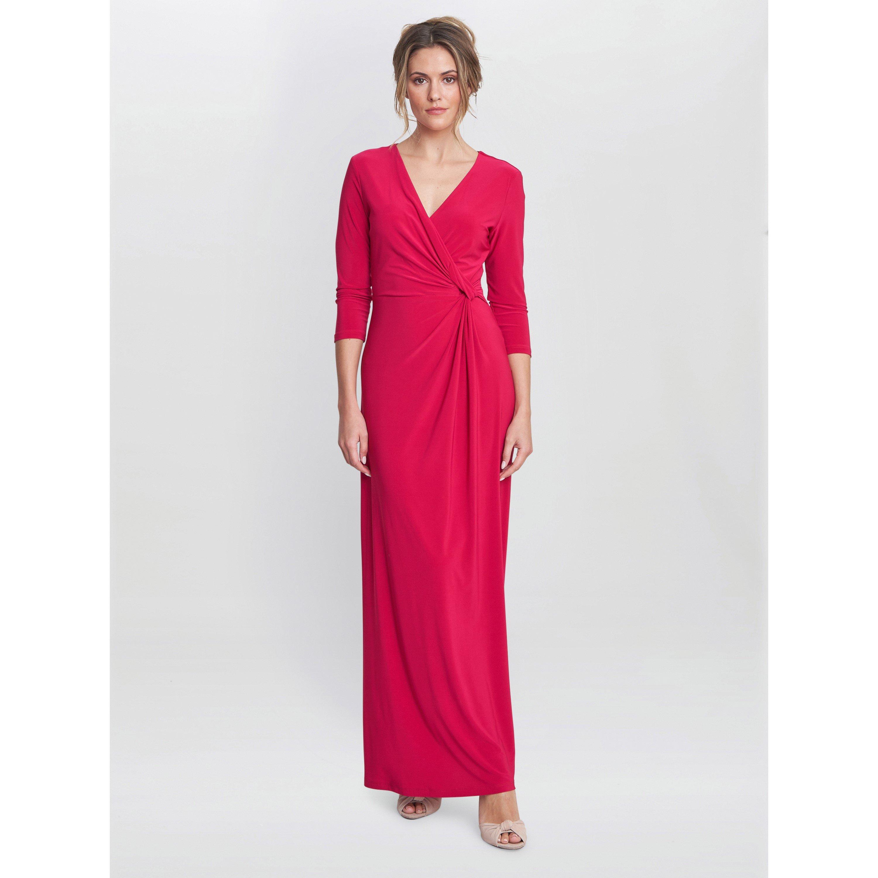 Gina Bacconi Women's Celine Jersey Wrap Maxi Dress - Magenta - 16