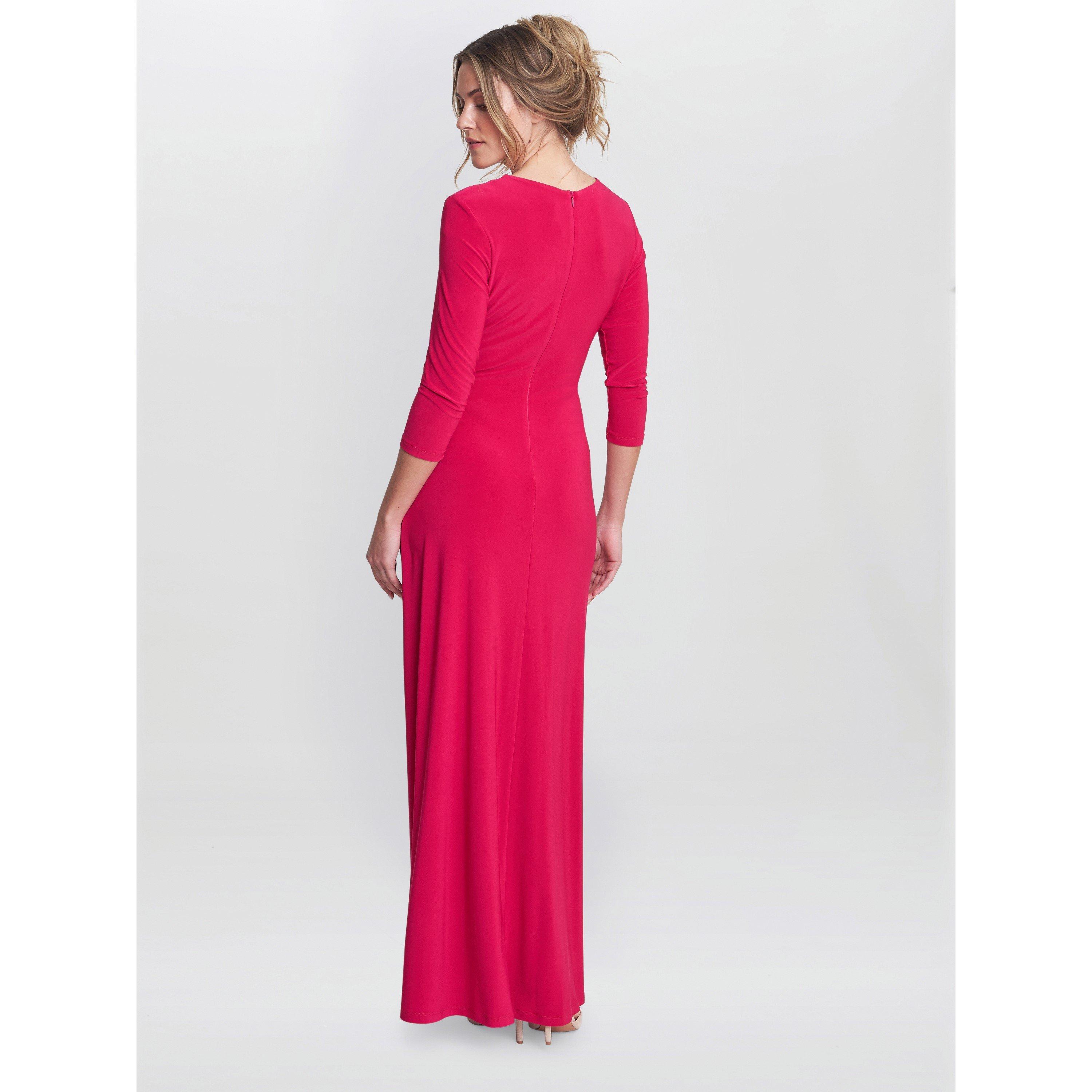 Magenta - Gina Bacconi - Celine Jersey Wrap Maxi Dress - 2