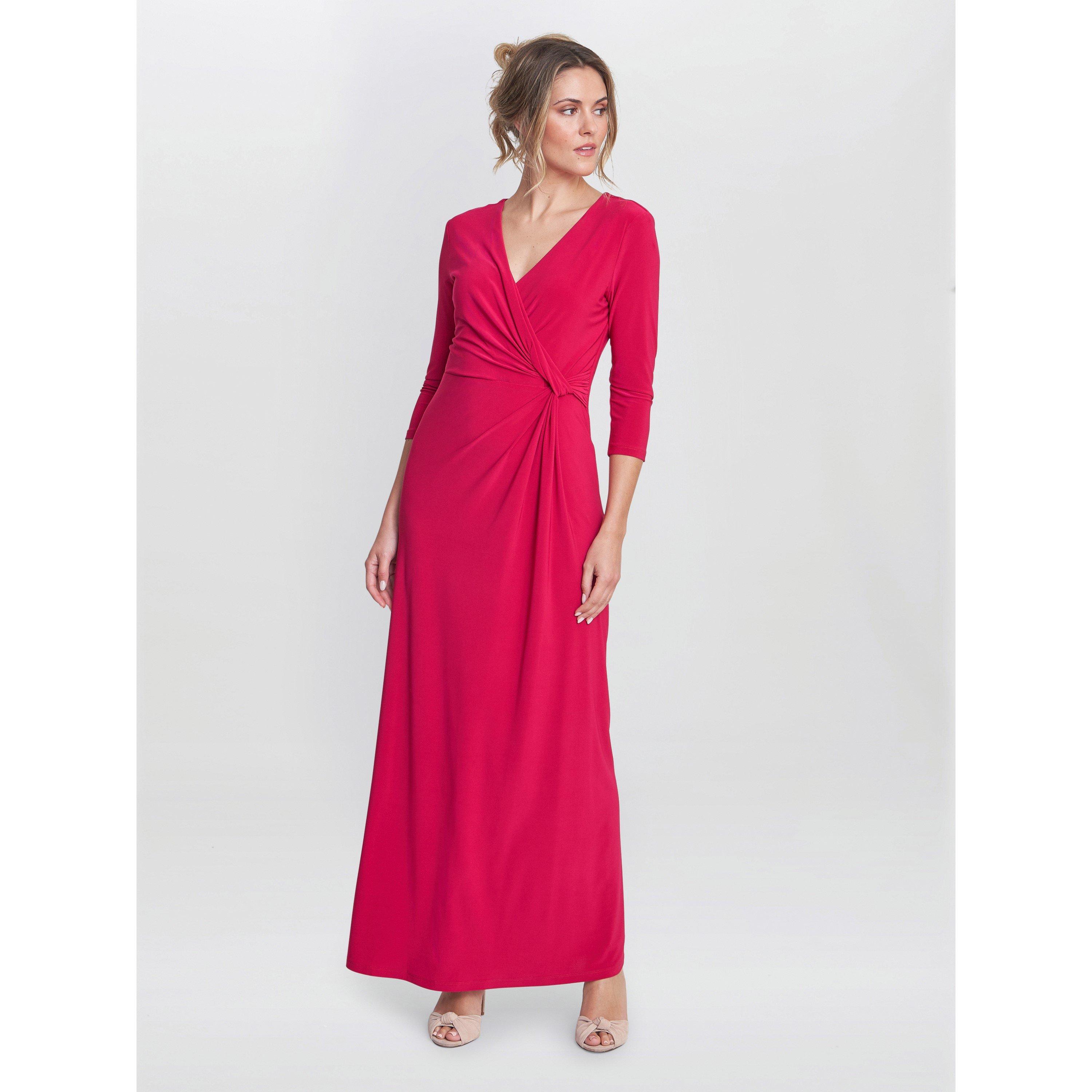 Magenta - Gina Bacconi - Celine Jersey Wrap Maxi Dress - 3