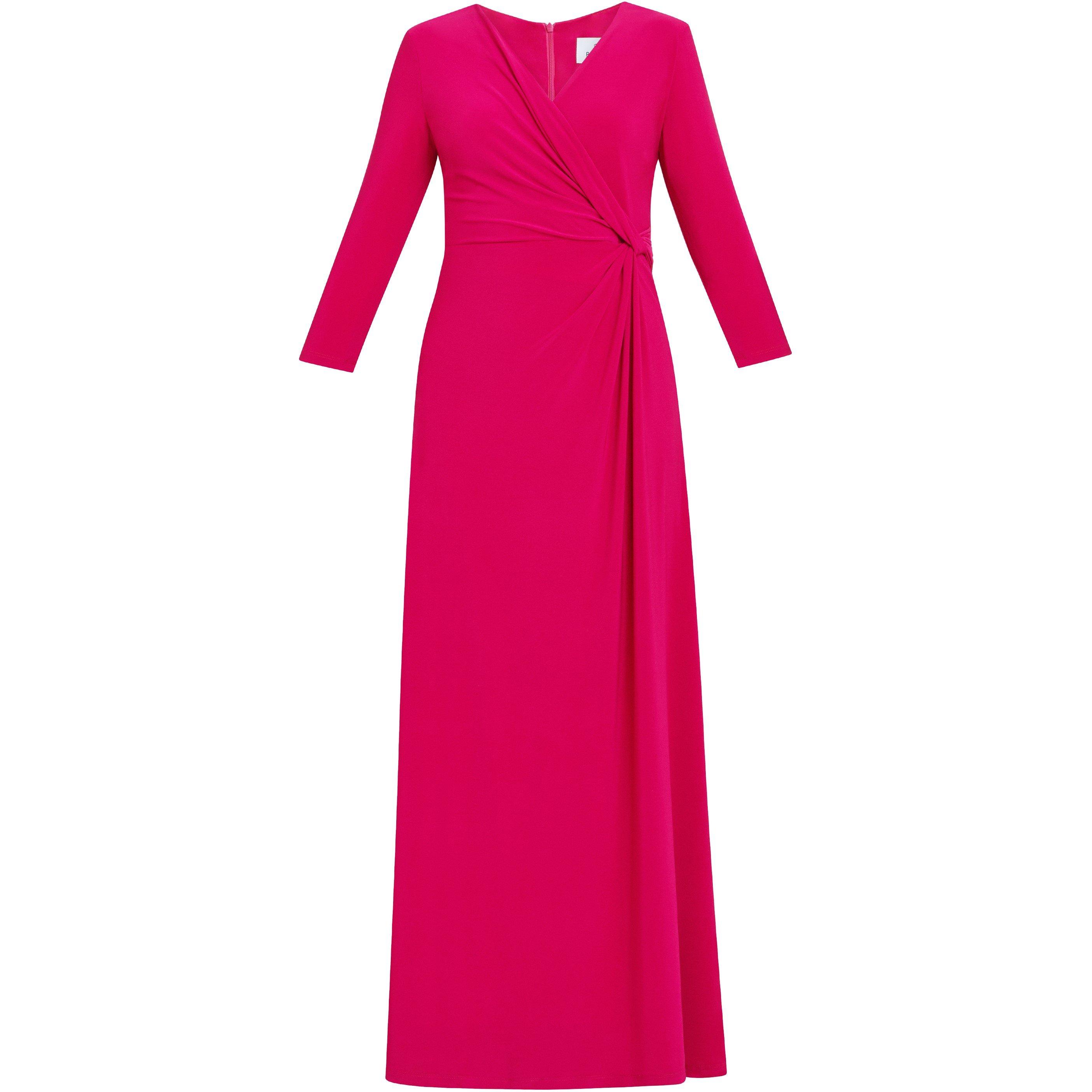 Magenta - Gina Bacconi - Celine Jersey Wrap Maxi Dress - 4
