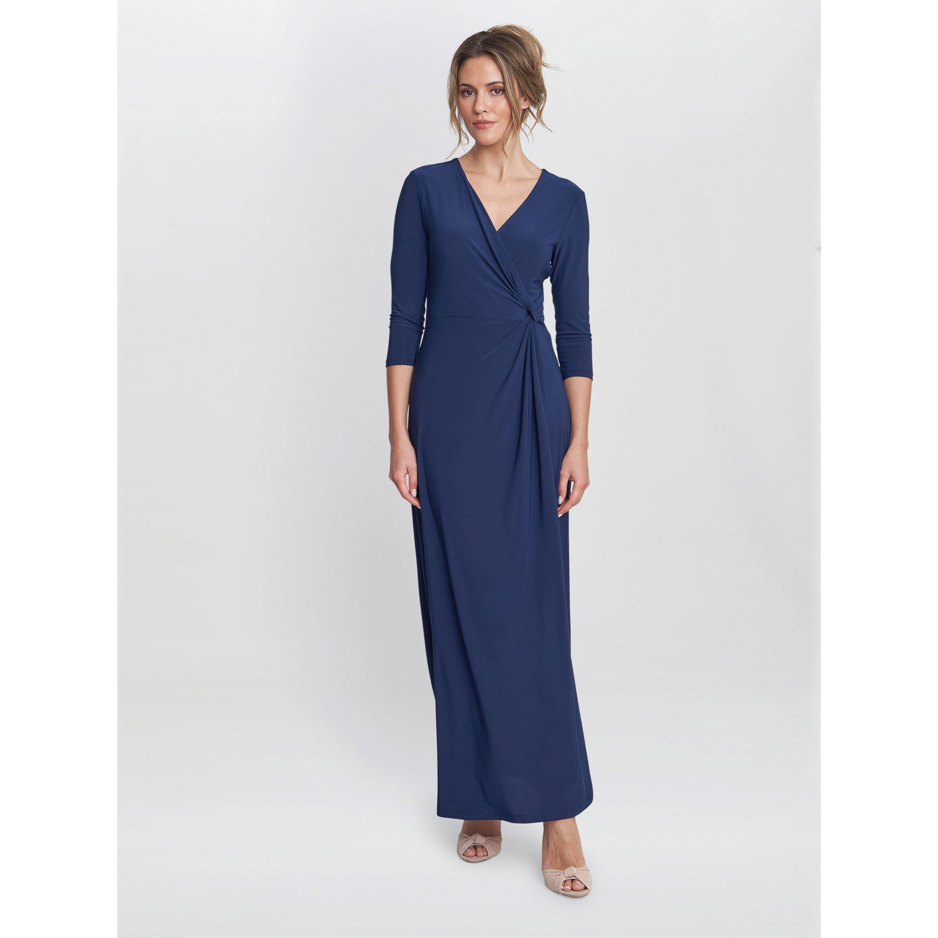 Gina Bacconi Women's Celine Jersey Wrap Maxi Dress - Navy - 12