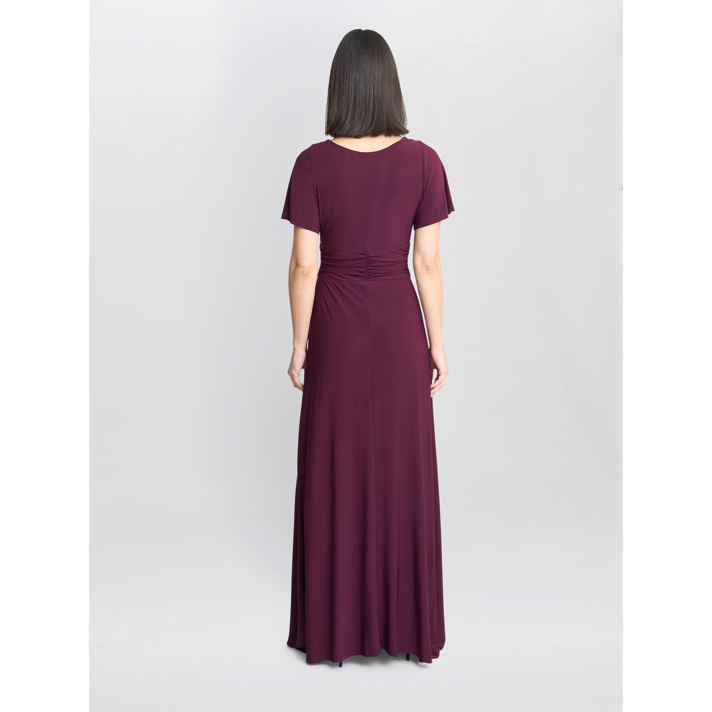 Plum - Gina Bacconi - Women's Elena Jersey Maxi A-Line Dress - 2