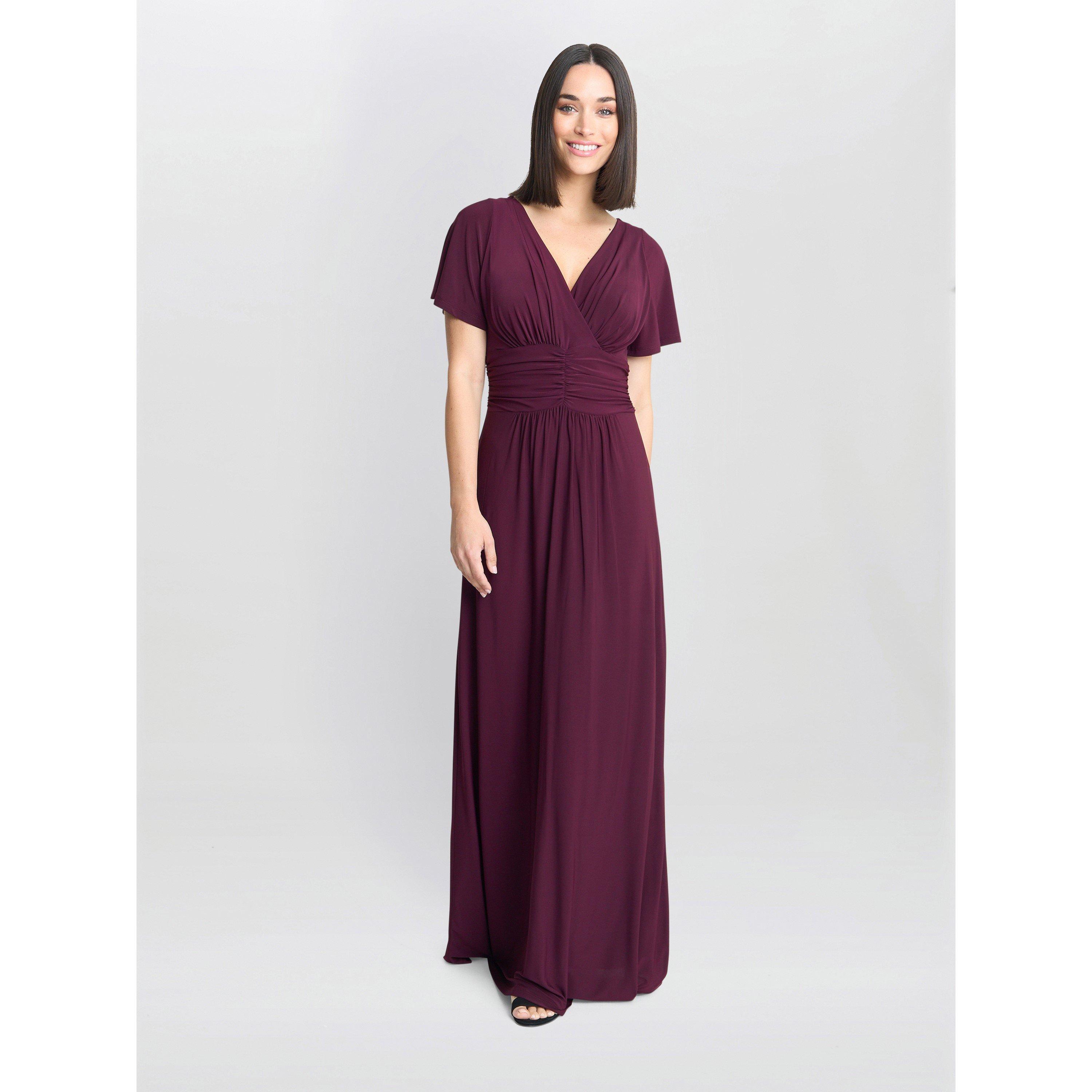 Plum - Gina Bacconi - Women's Elena Jersey Maxi A-Line Dress - 3