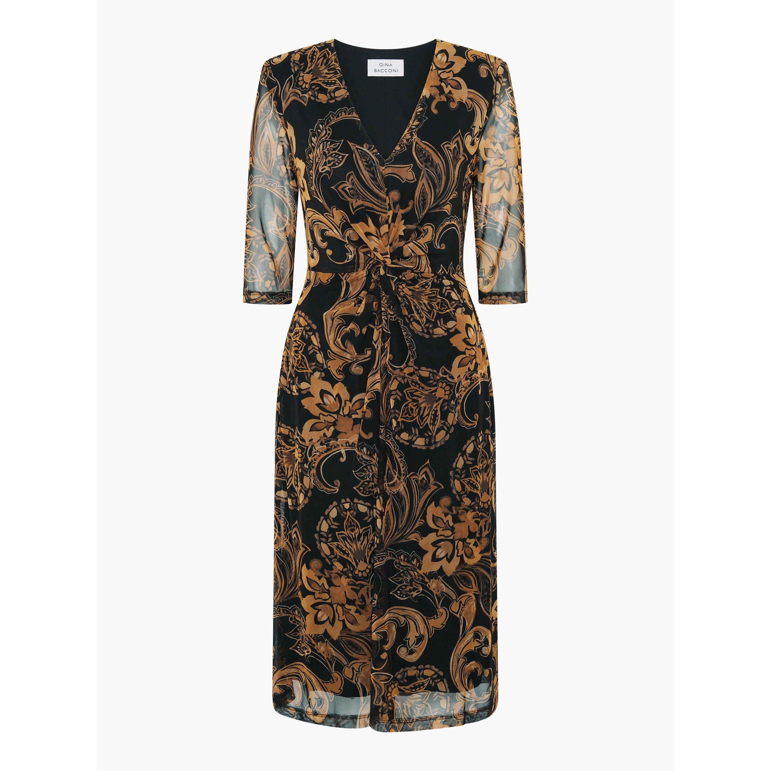 Black / Brown - Gina Bacconi - Yvette Burnt Bronze Midi Dress - 1
