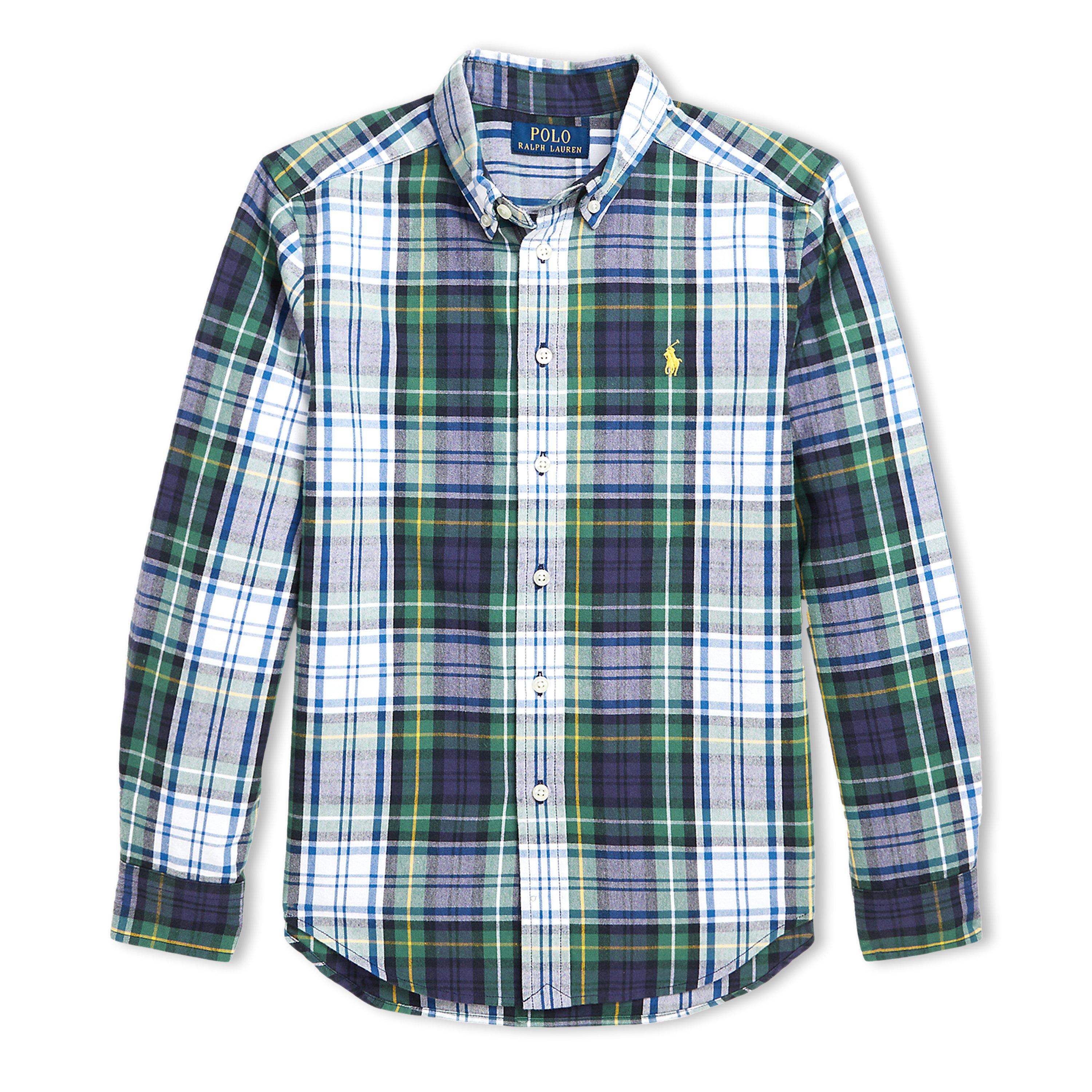 Polo Ralph Lauren  White/Green Check Shirt Juniors - 5Y