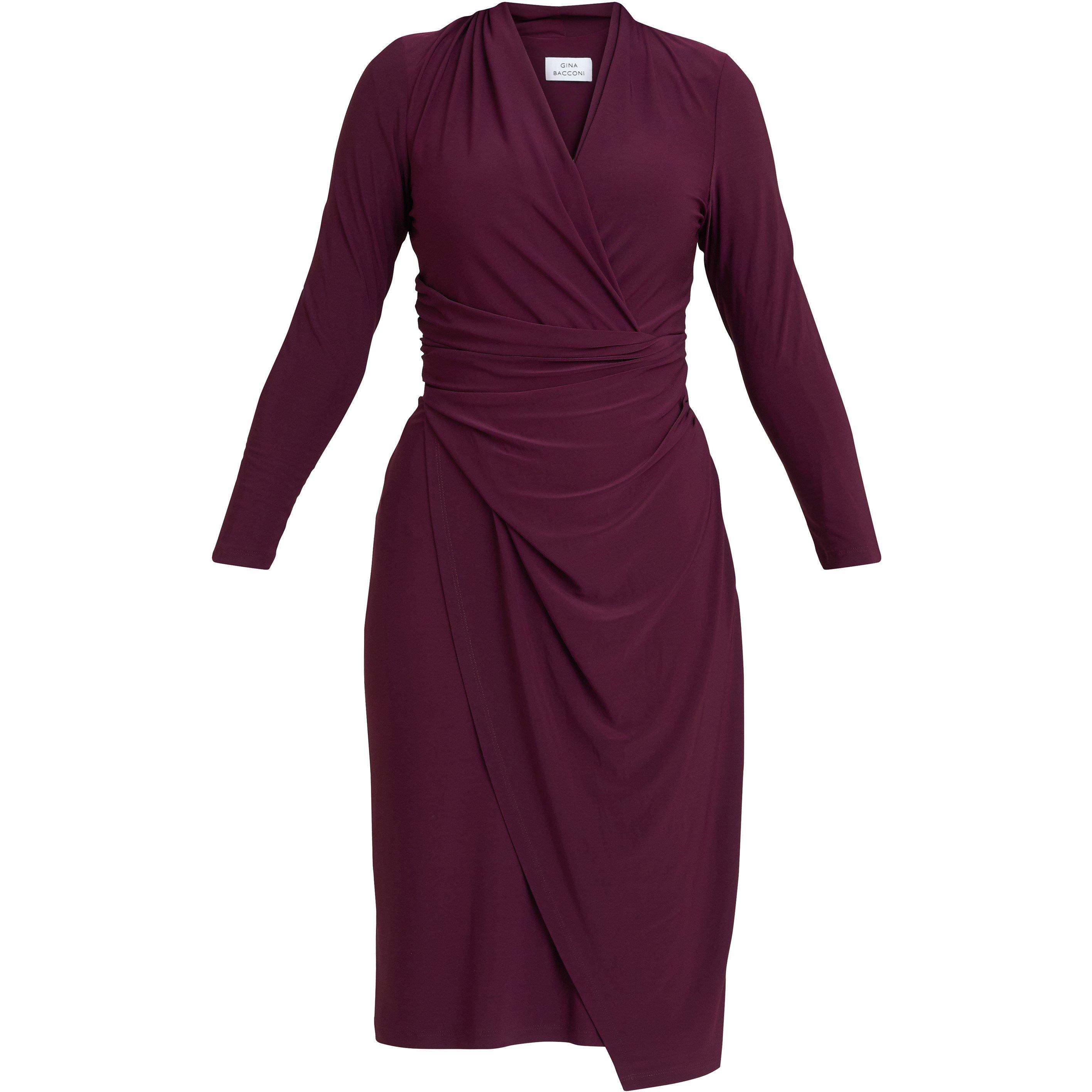 Plum - Gina Bacconi - Women's Gloria Jersey Wrap Dress - 4