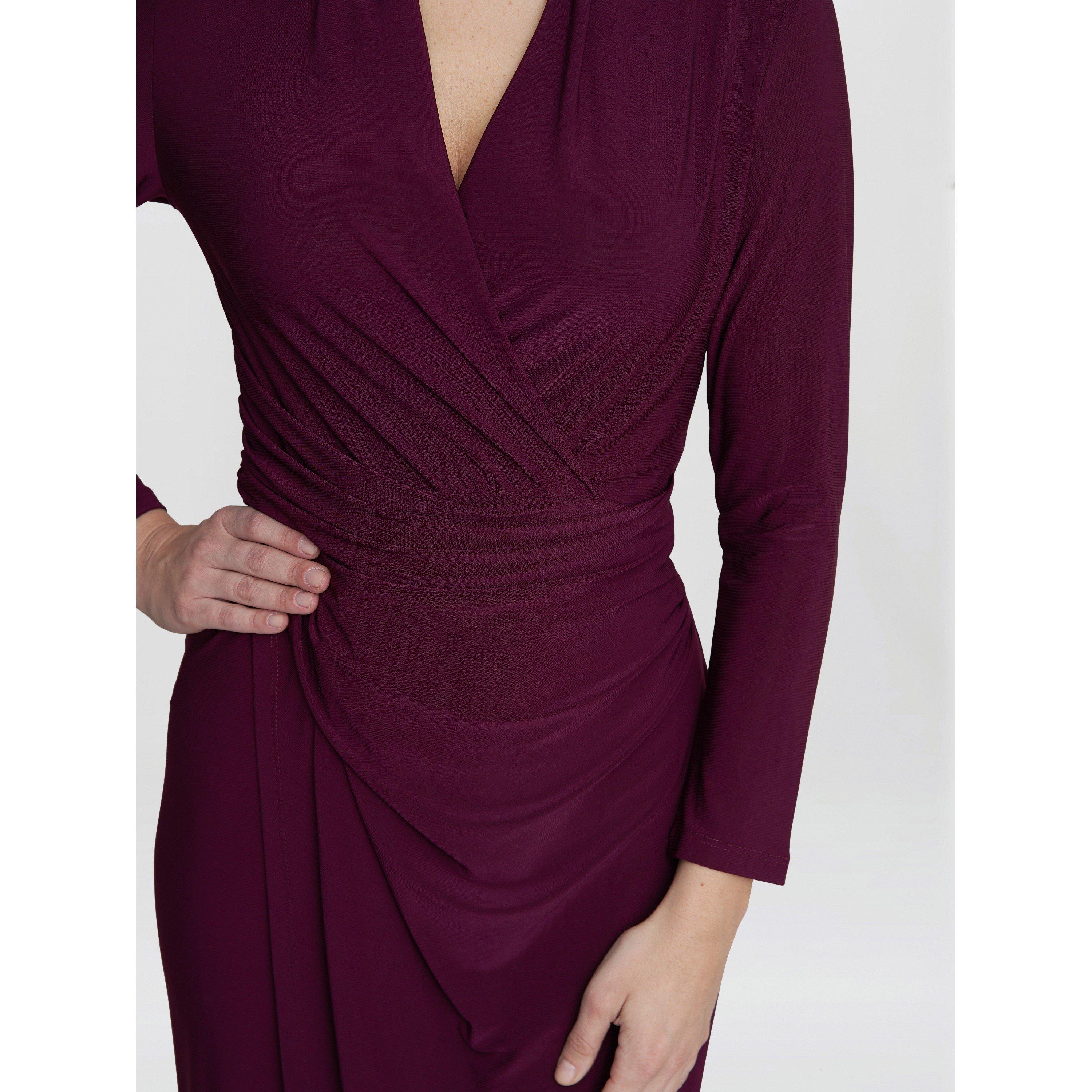 Plum - Gina Bacconi - Women's Gloria Jersey Wrap Dress - 5