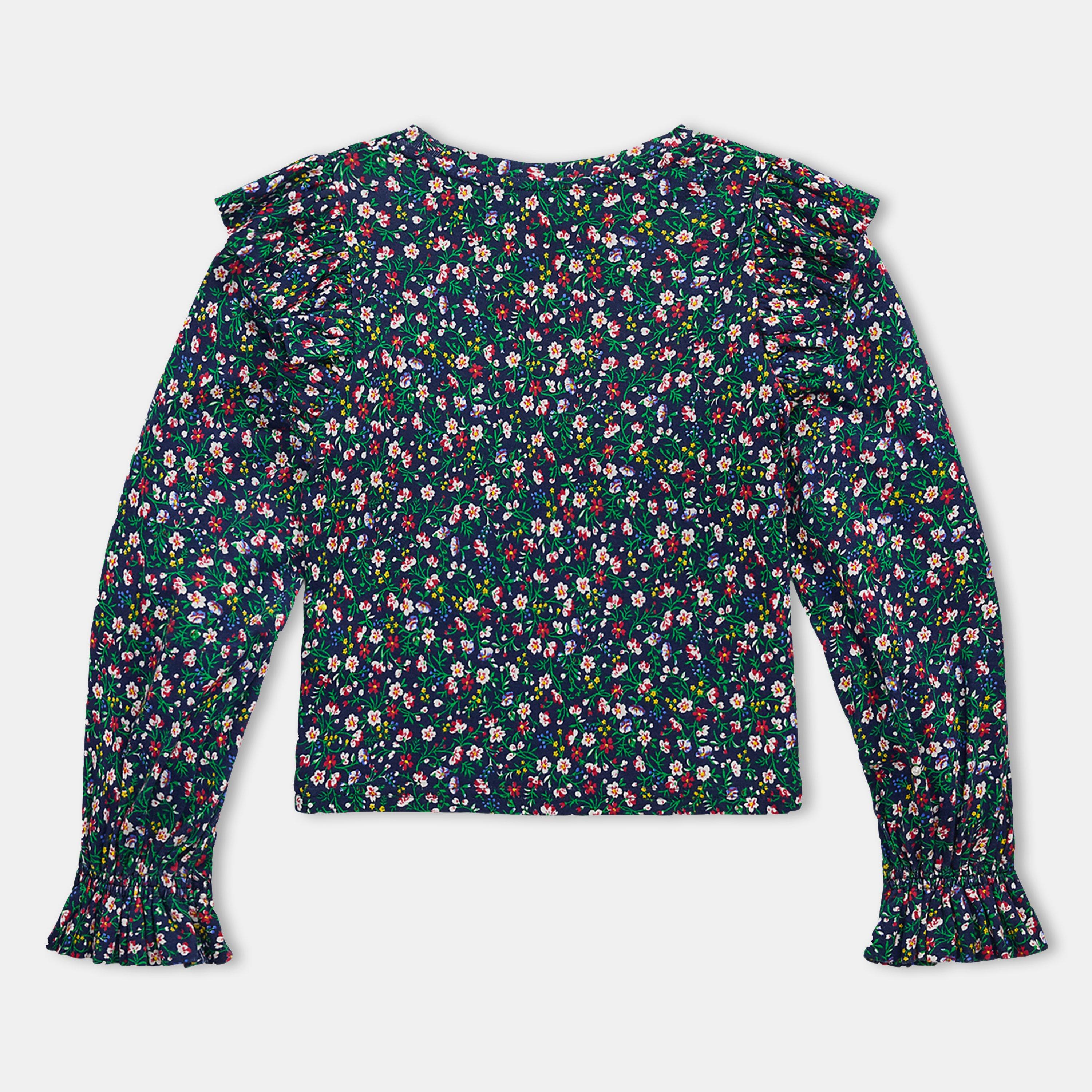 Payden Navy - Polo Ralph Lauren - Floral Ruffled Top Junioirs - 2