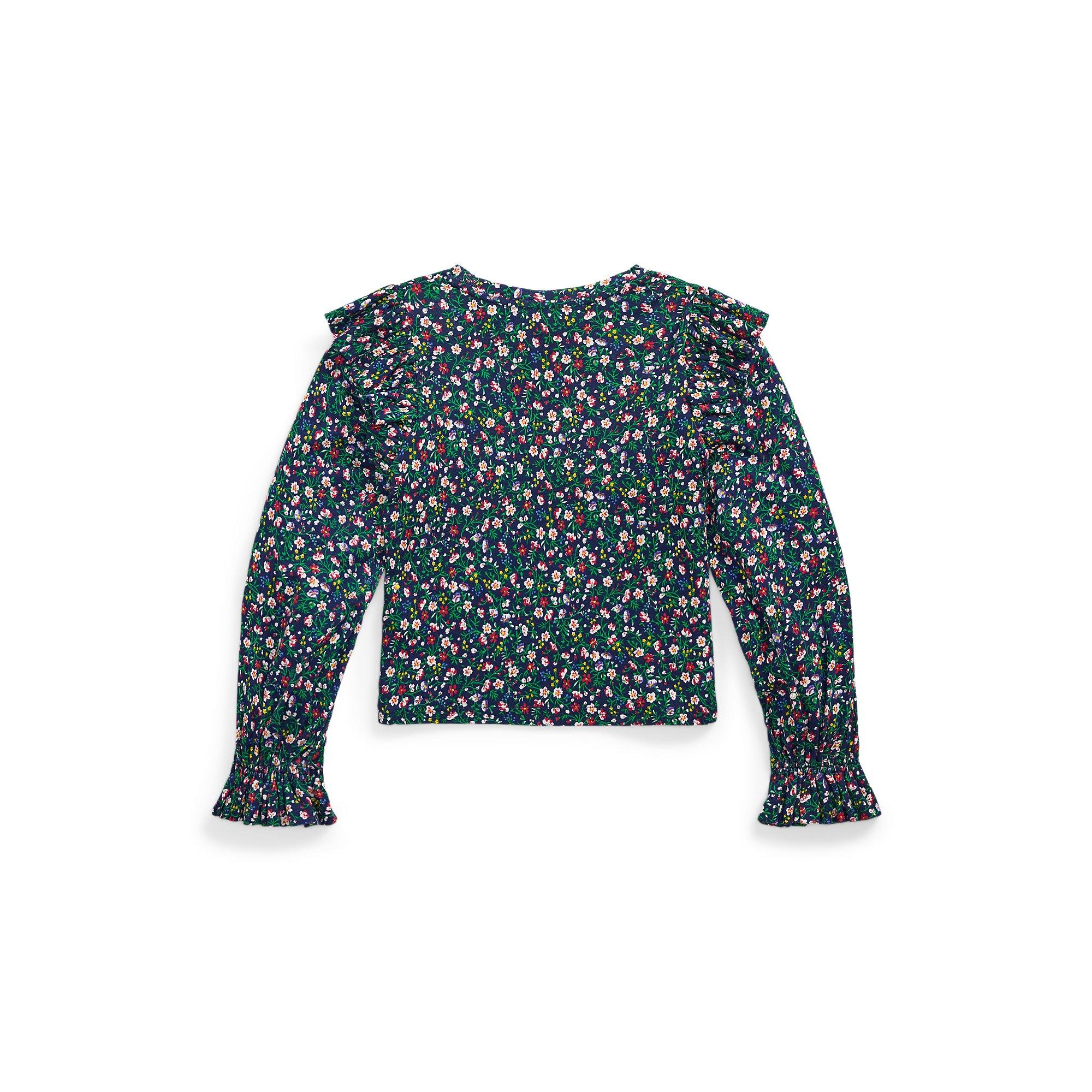 Payden Navy - Polo Ralph Lauren - Floral Ruffled Top Junioirs - 3