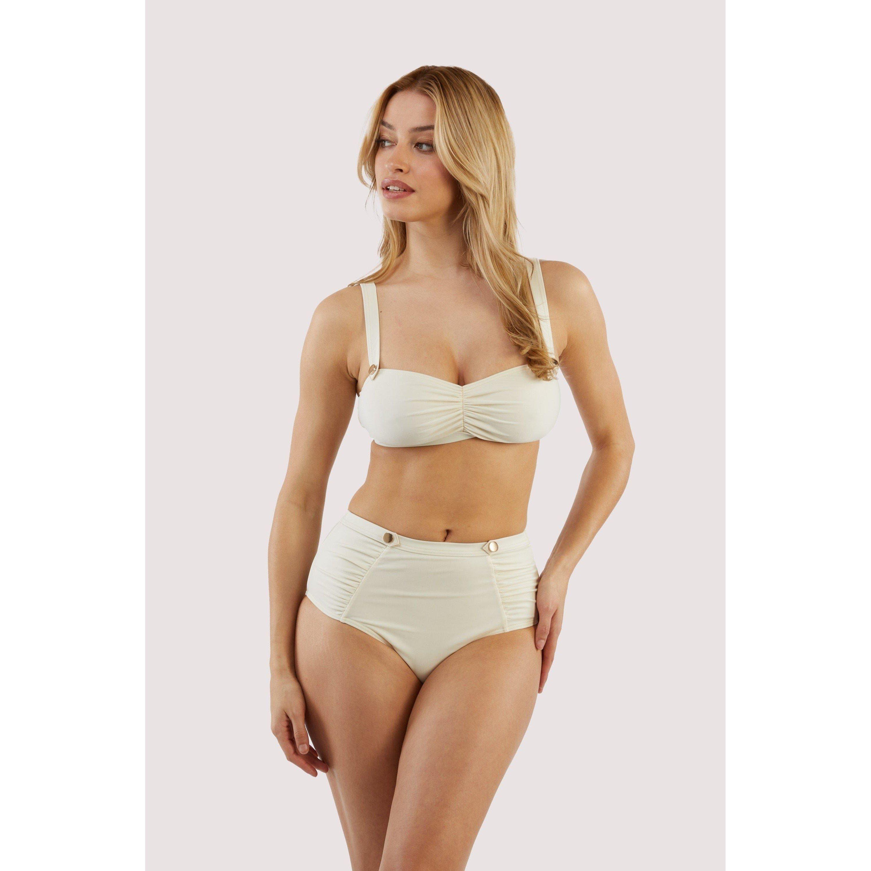 White - Playful Promises - Bettie Page Eco Honey White Sweetheart Bikini Top - 3