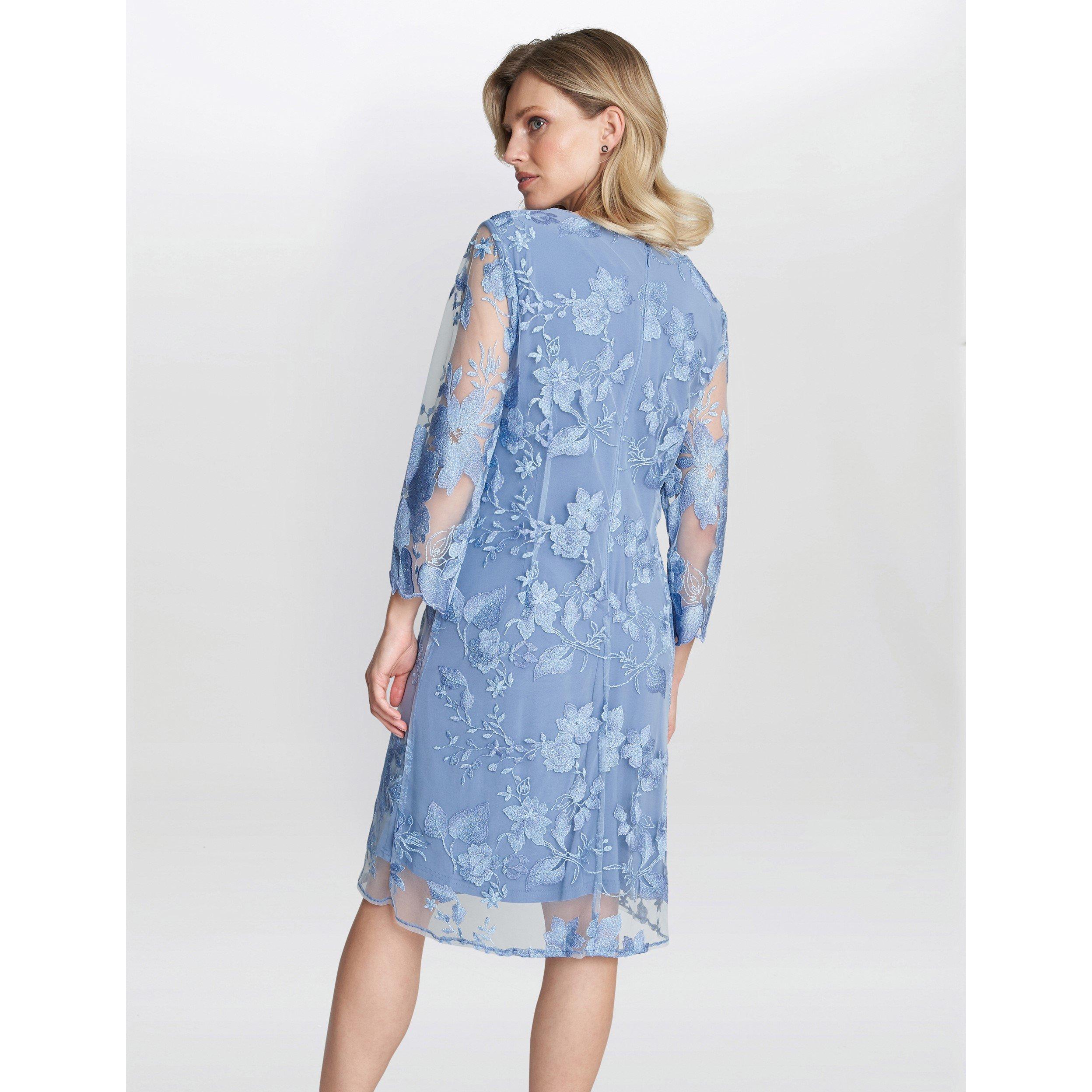 Hydrangea - Gina Bacconi - Savoy Embroidered Lace Mock Jacket - 2