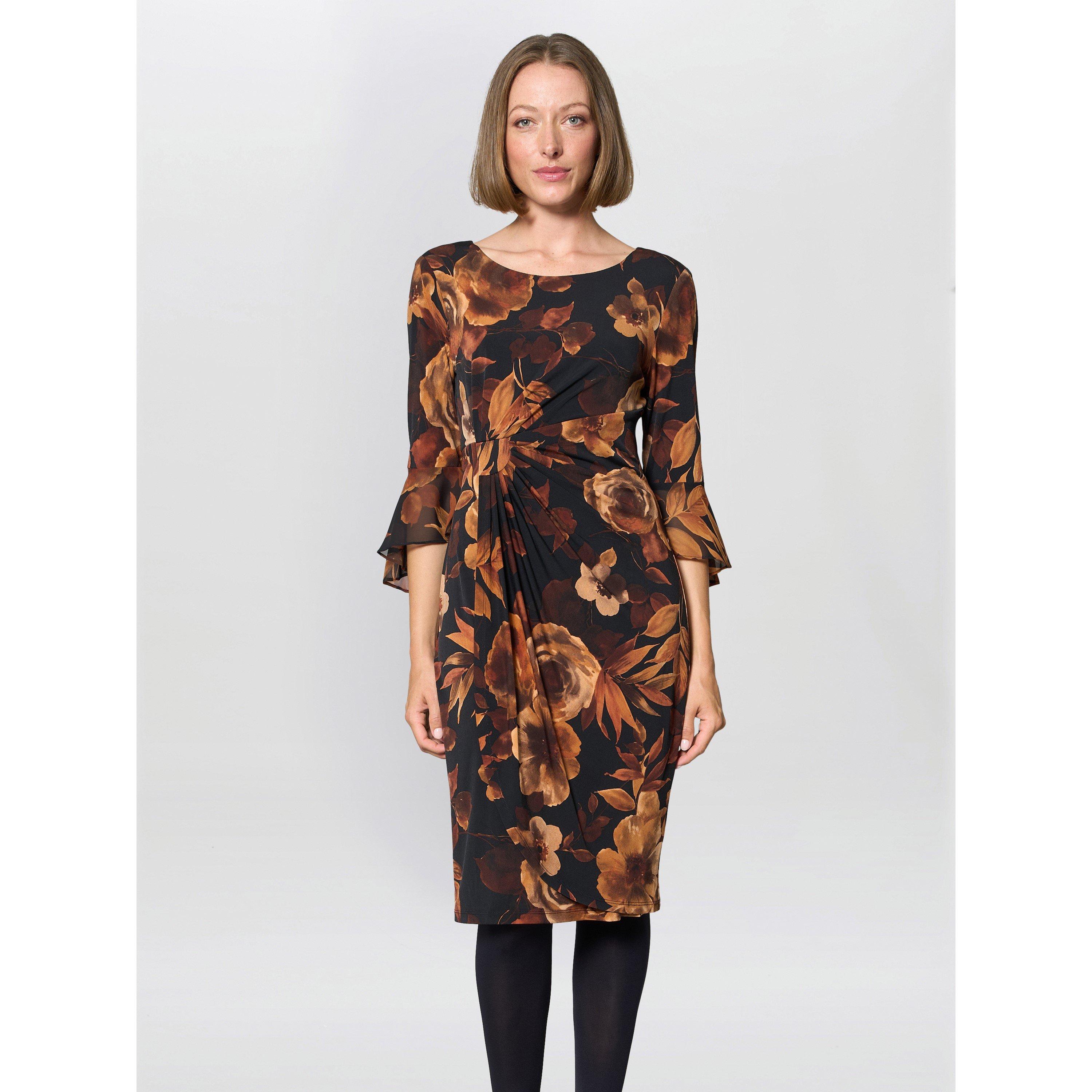 Rust - Gina Bacconi - Abi Rust Floral Print Dress - 1