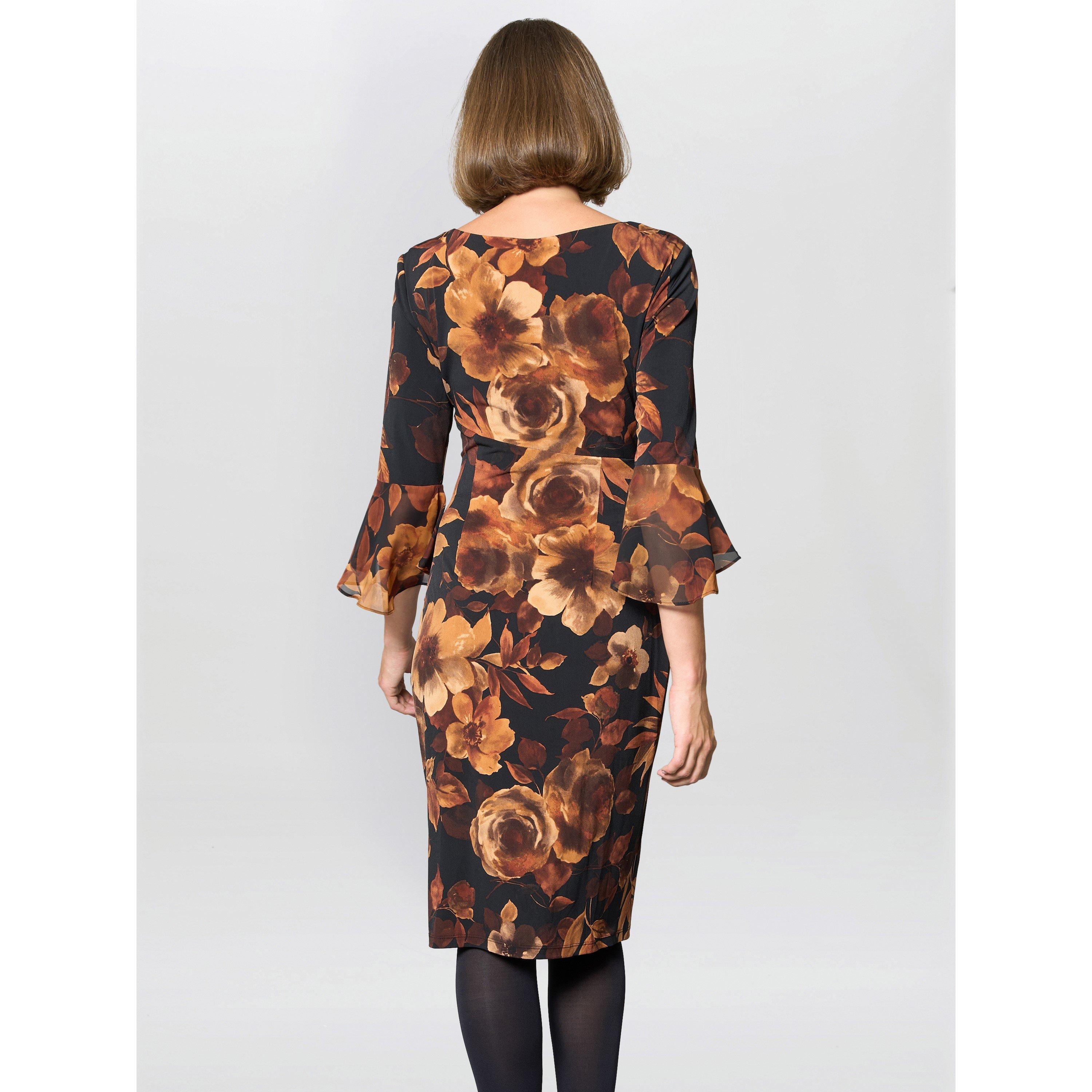 Rust - Gina Bacconi - Abi Rust Floral Print Dress - 2
