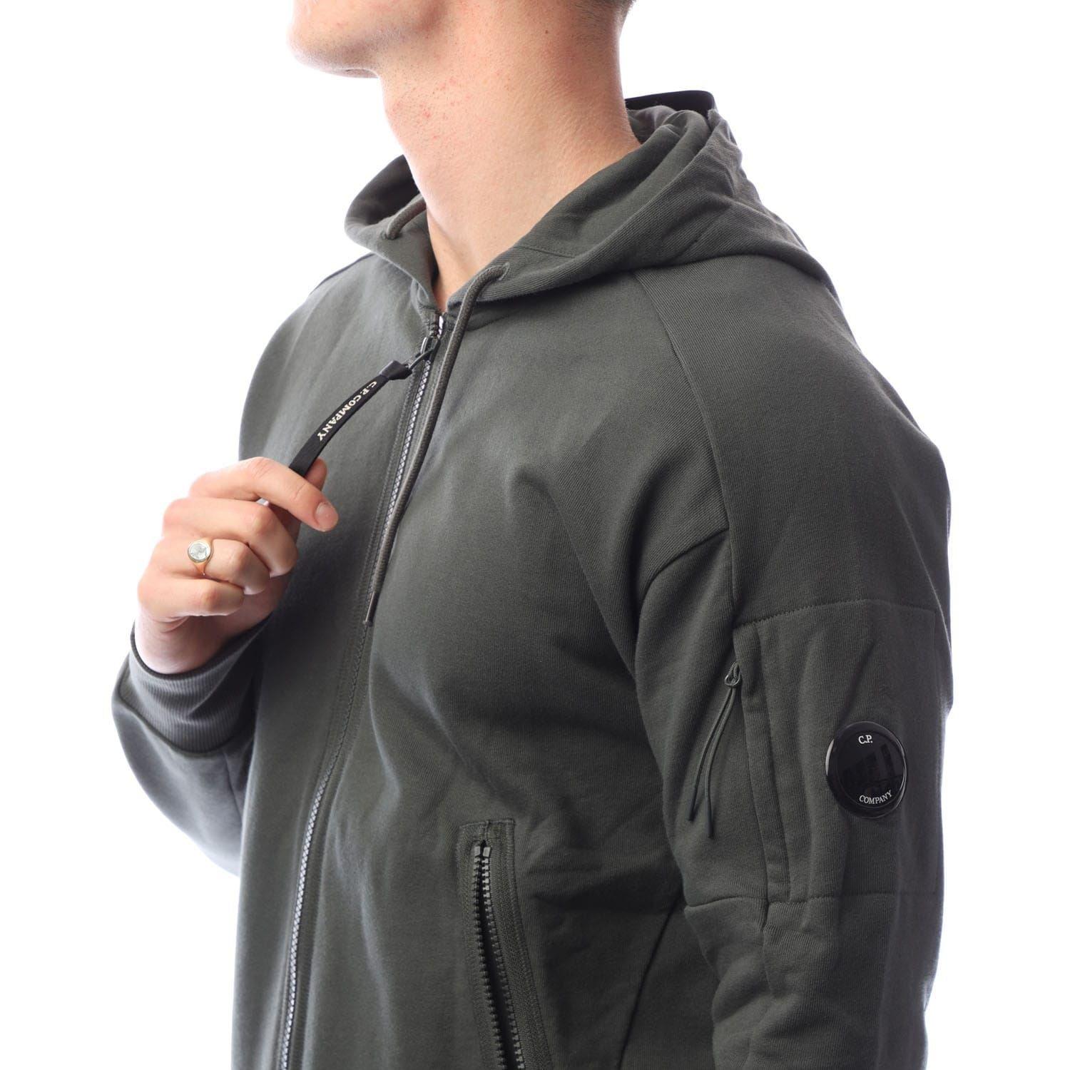 Grey - CP Company - Diagonal Raised Fleece Lens Full-Zip Hoodie - 3