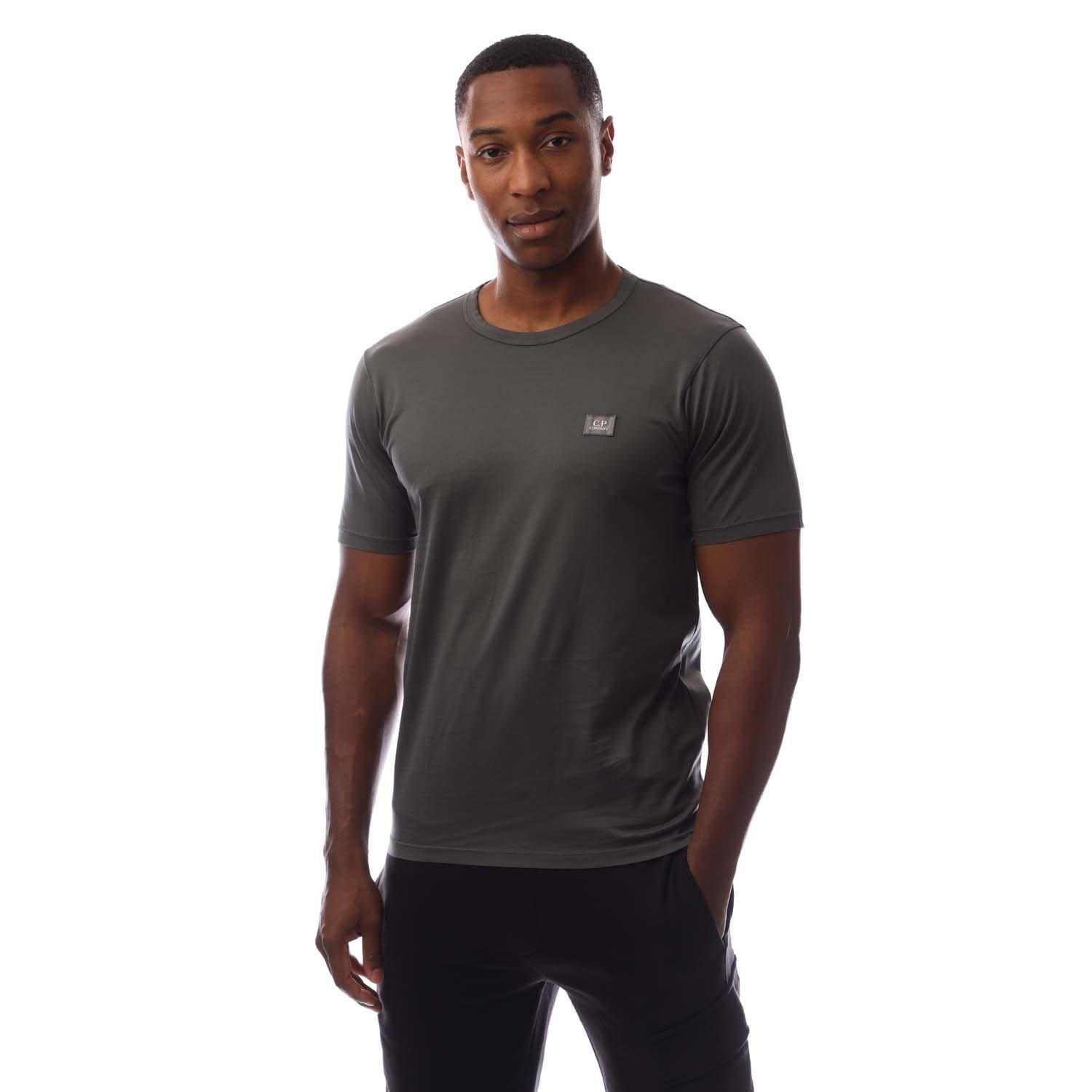 Grey - CP Company - 70/2 Mercerized Jersey Logo Patch T-Shirt - 1