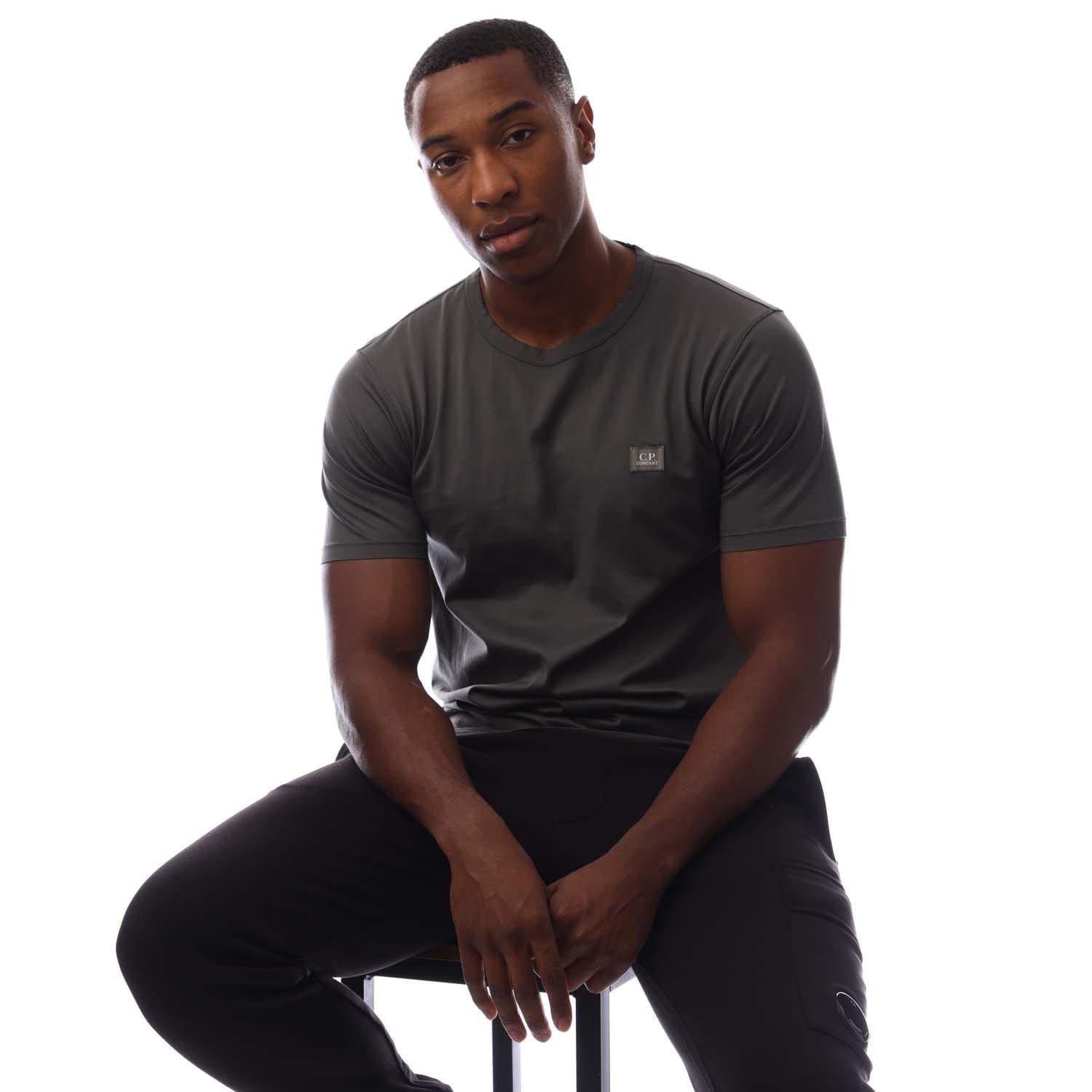 Grey - CP Company - 70/2 Mercerized Jersey Logo Patch T-Shirt - 4