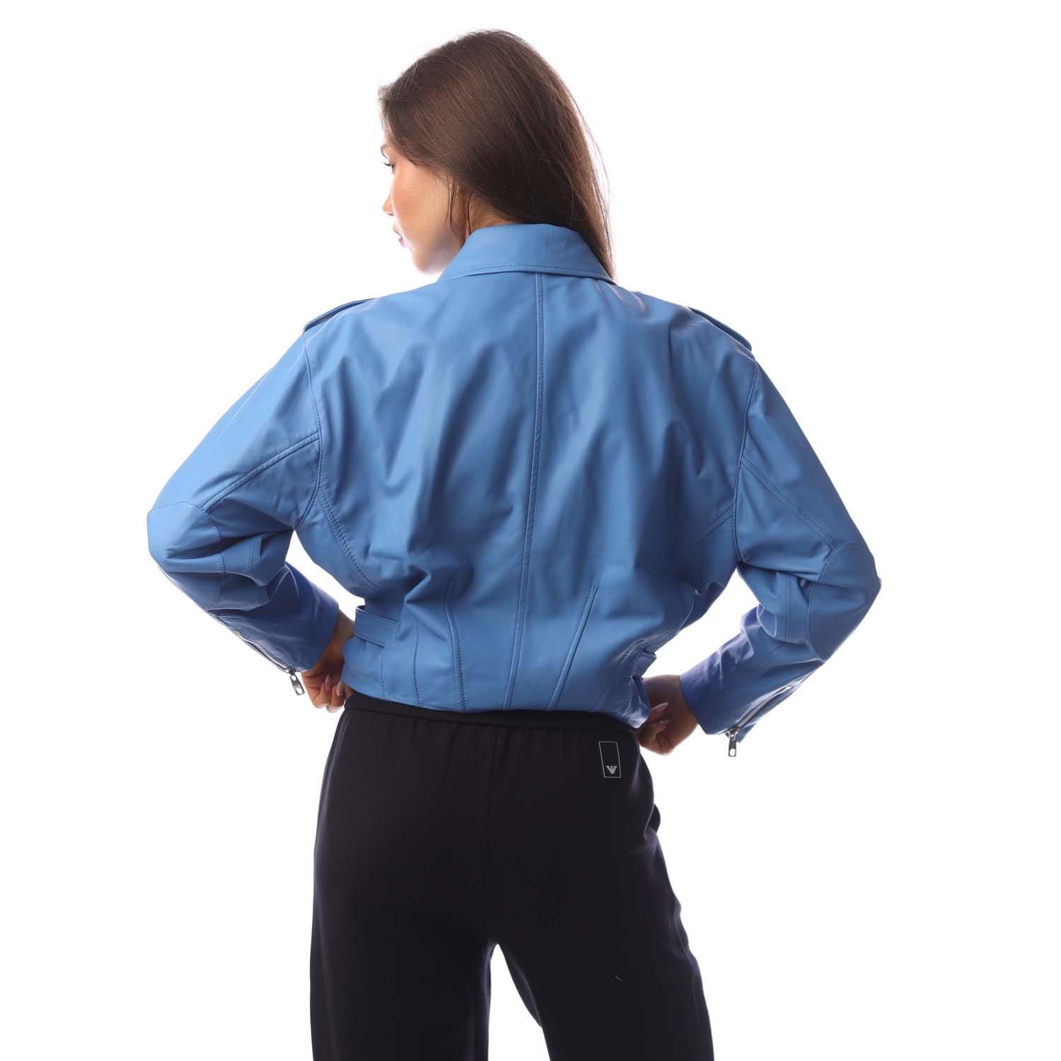 Navy - Emporio Armani - Leather Jacket - 3