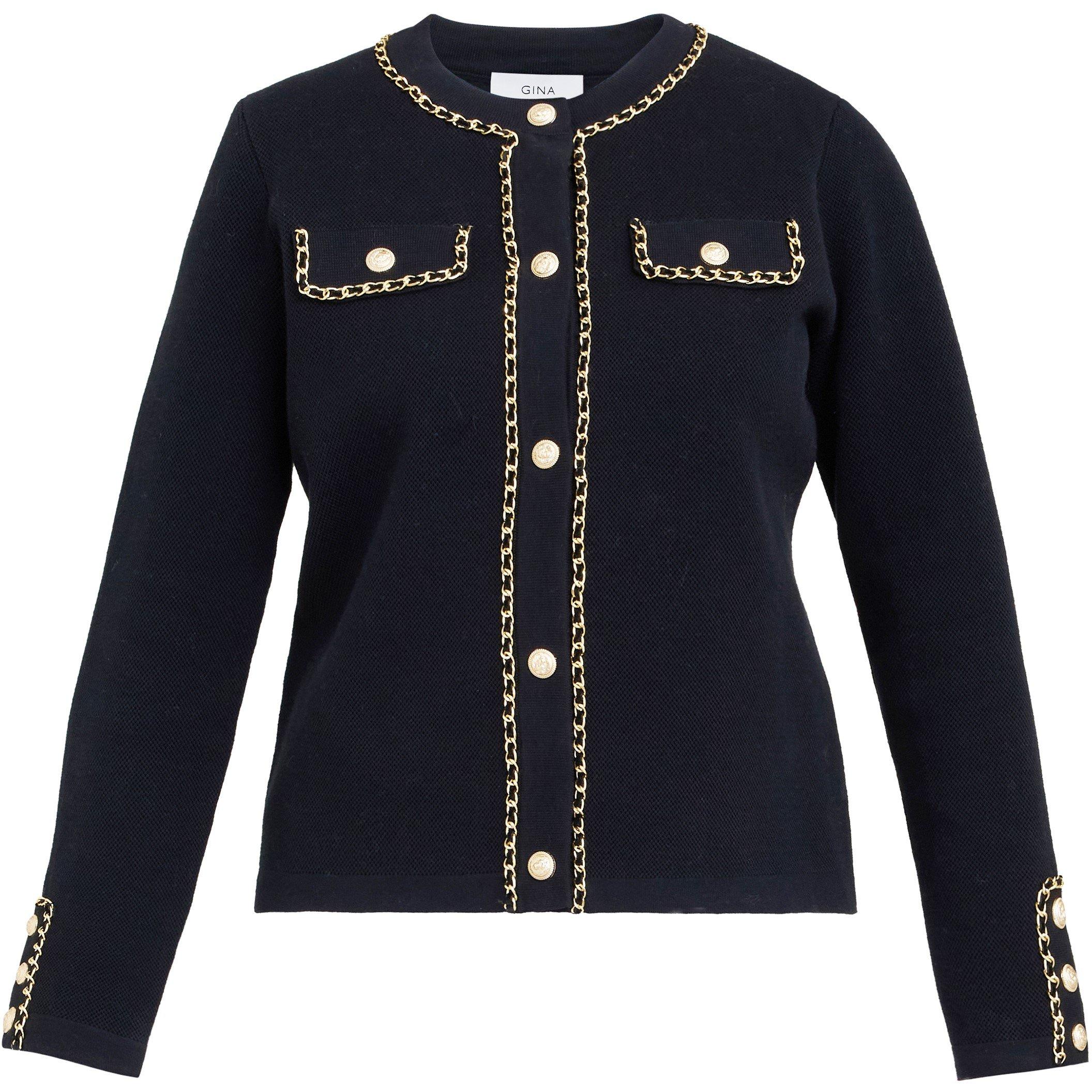 Gina Bacconi Women's Alisha Knitted Collarless Jacket - Black - S