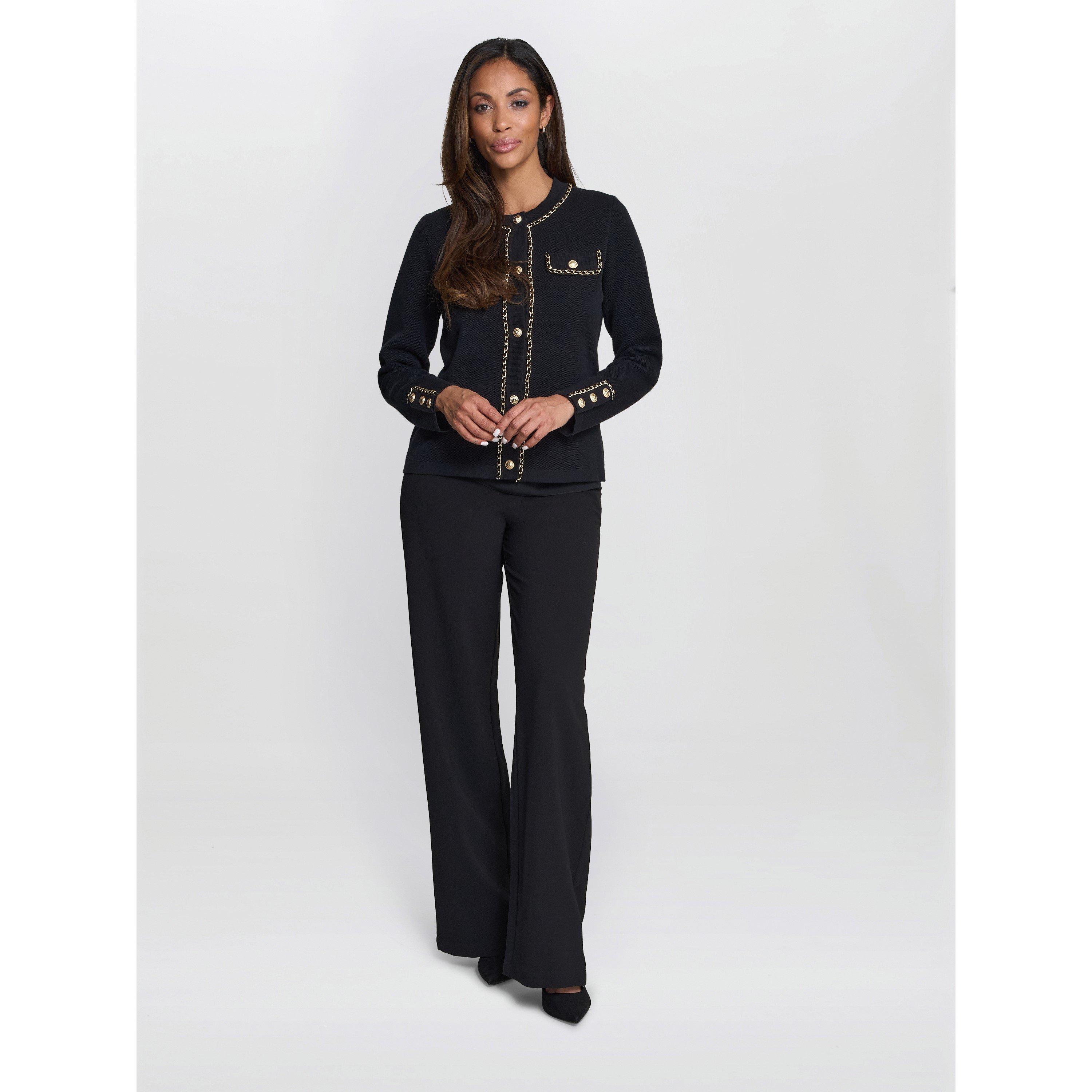 Black - Gina Bacconi - Women's Alisha Knitted Collarless Jacket - 4