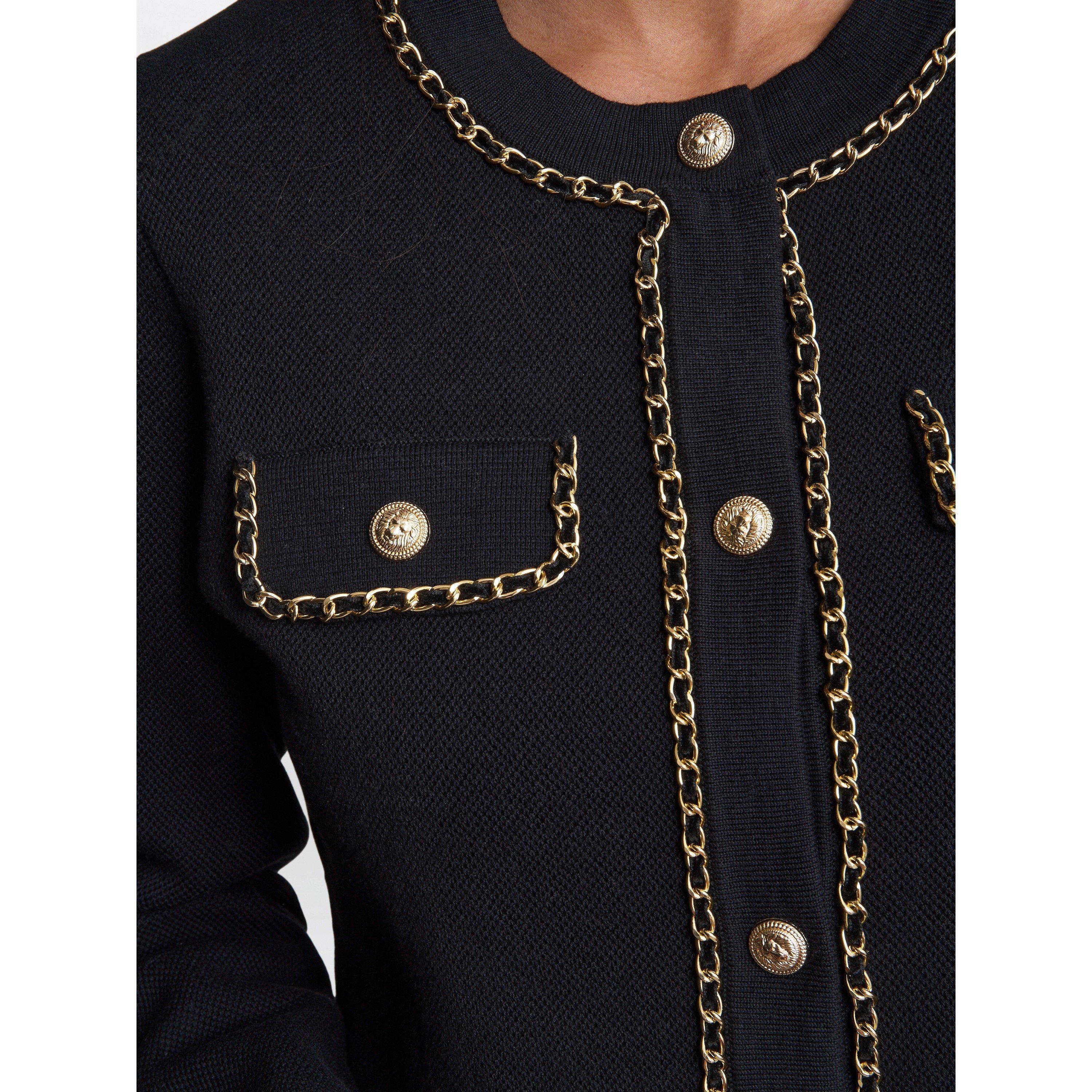 Black - Gina Bacconi - Women's Alisha Knitted Collarless Jacket - 5