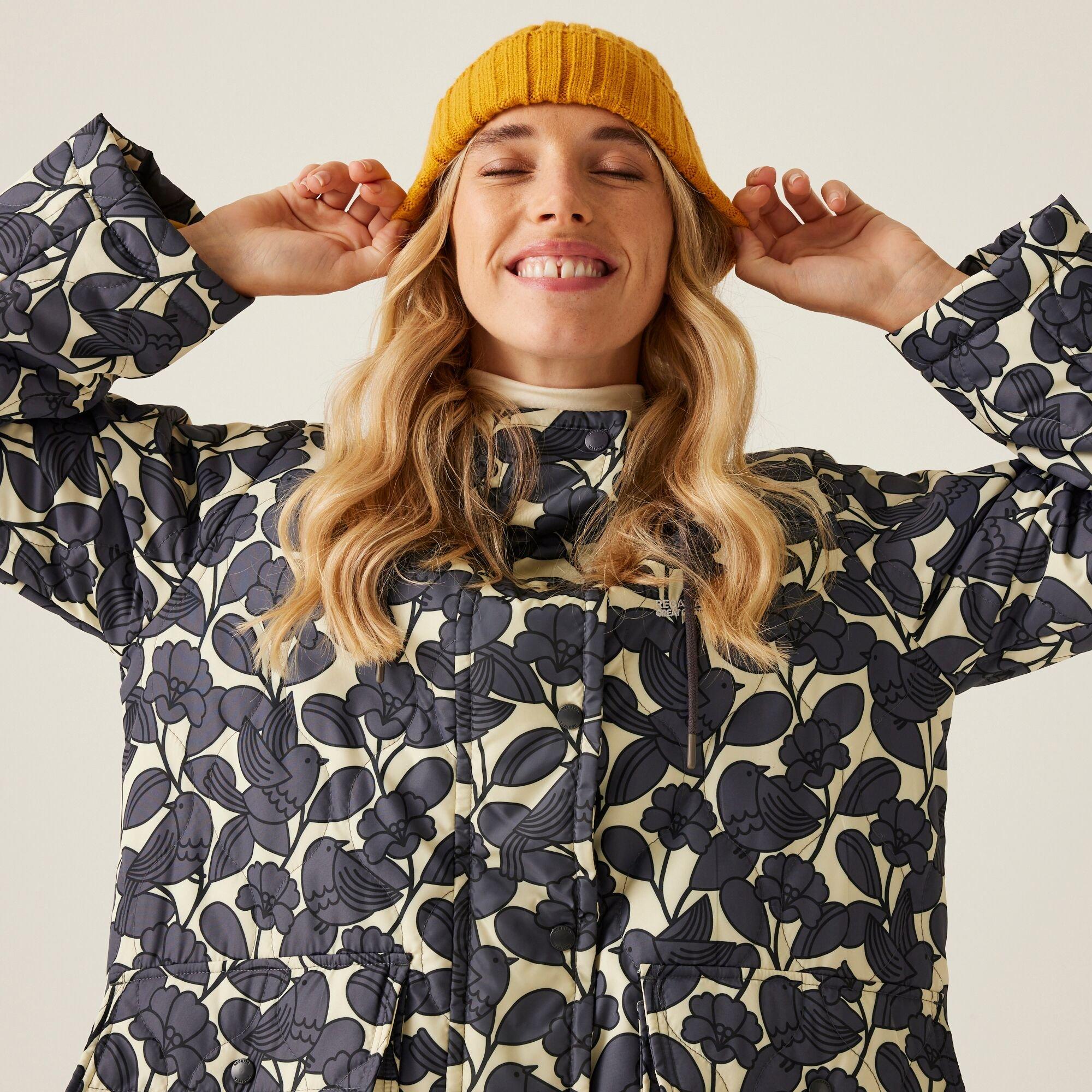 Birdy Grey - Regatta - Orla Kiely Long Length Quilted Jacket - 9