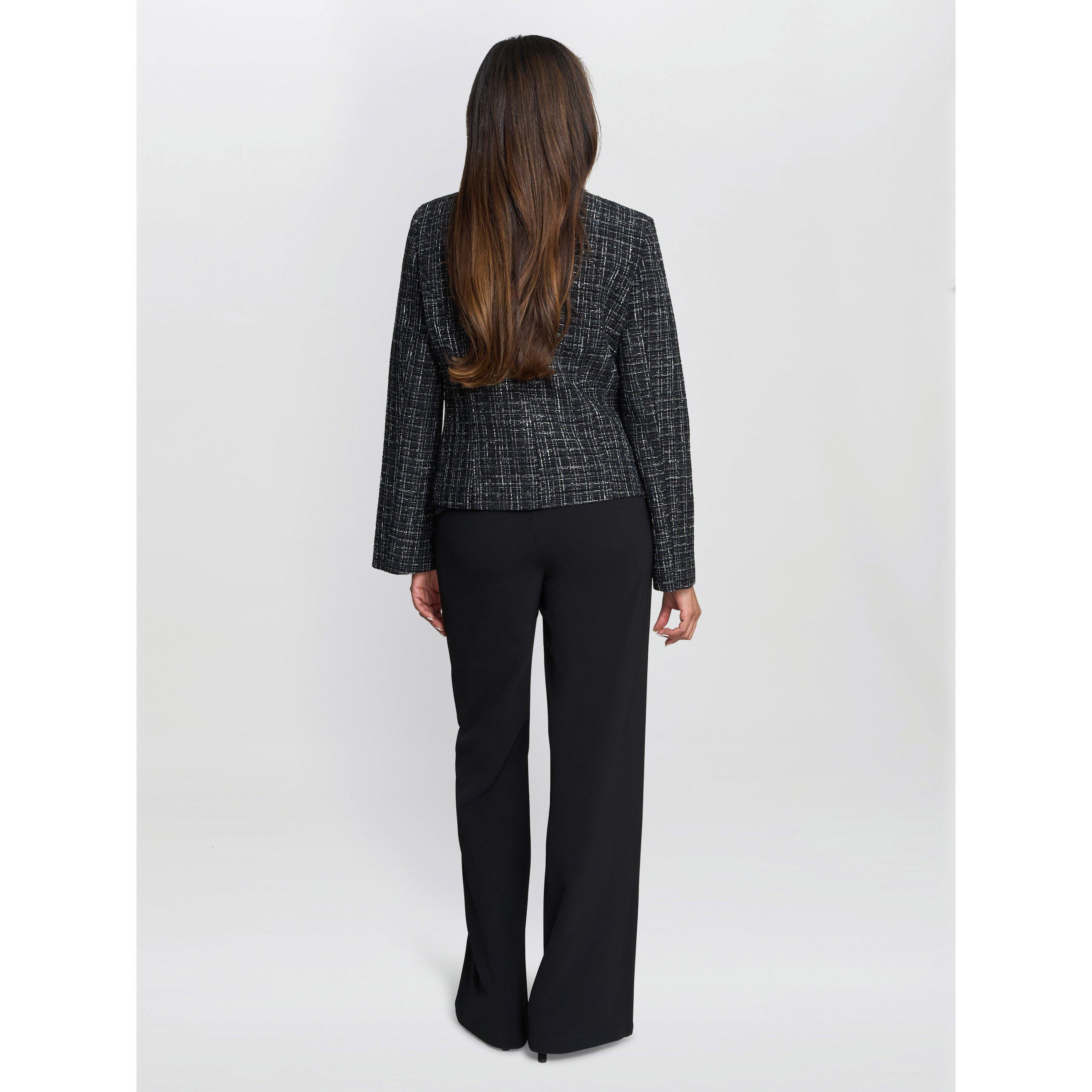 Black - Gina Bacconi - Women's Alisson Tweed Knitted Button Front Jacket - 3