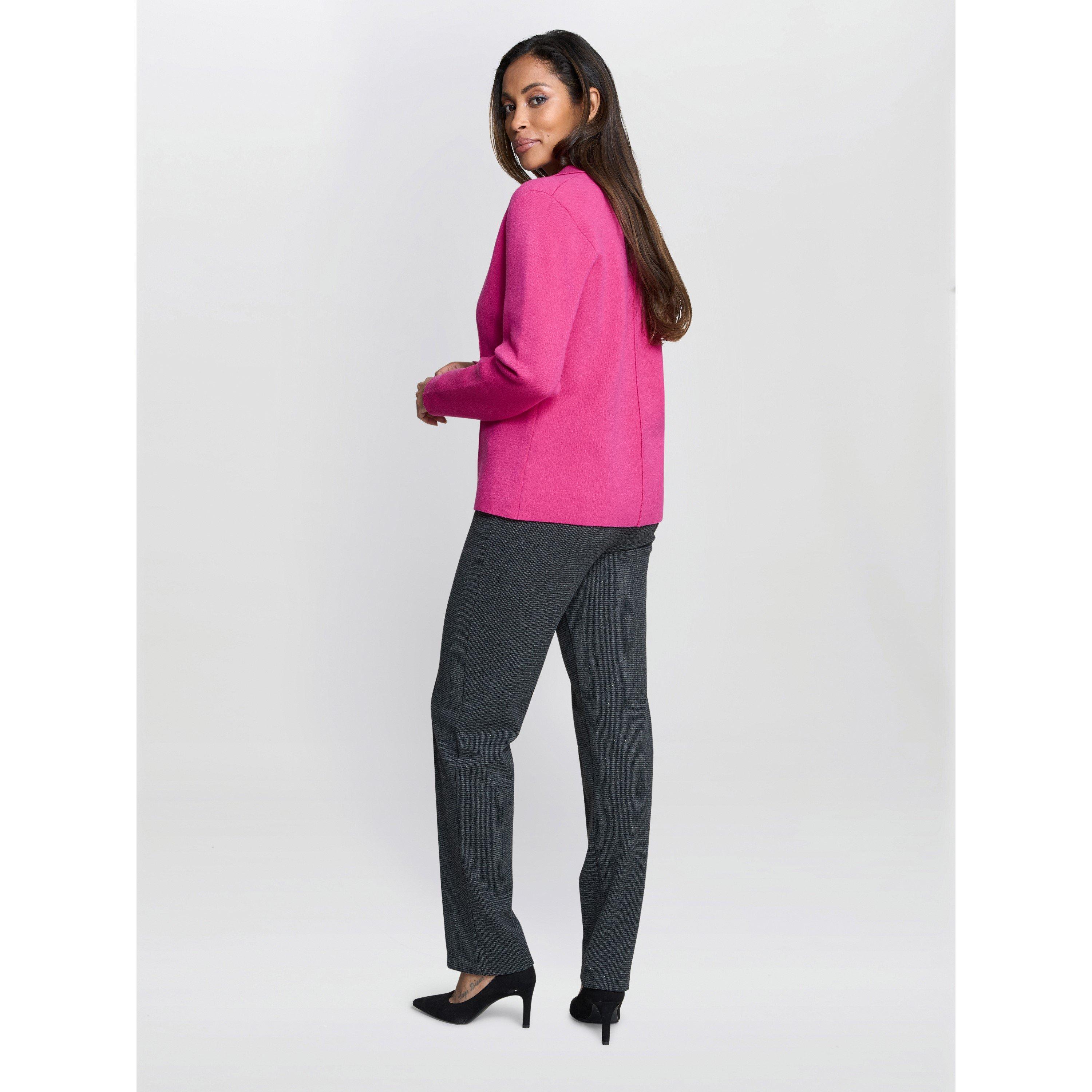 Fuchsia - Gina Bacconi - Women's Alyona Pink Heart Button Long Sleeve Jacket - 7