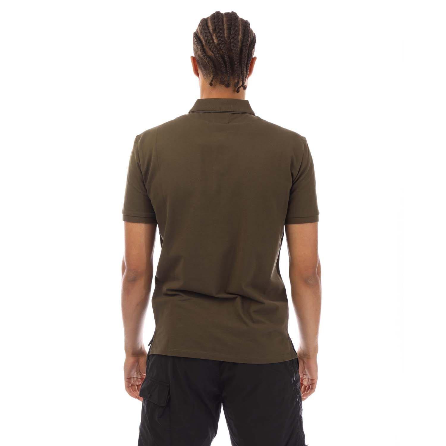 Green - CP Company - Stretch Piquet Logo Polo Shirt - 3
