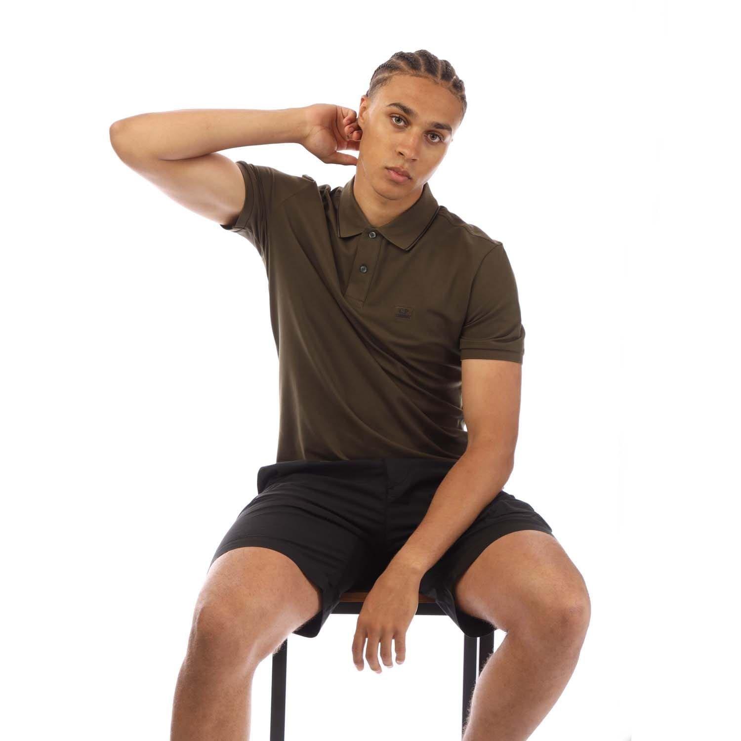 Green - CP Company - Stretch Piquet Logo Polo Shirt - 4