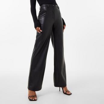 Jack Wills JW Faux Leather Straight Leg Trousers