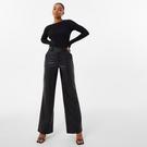 Negro - Jack Wills - JW Faux Leather Straight Leg Trousers - 4