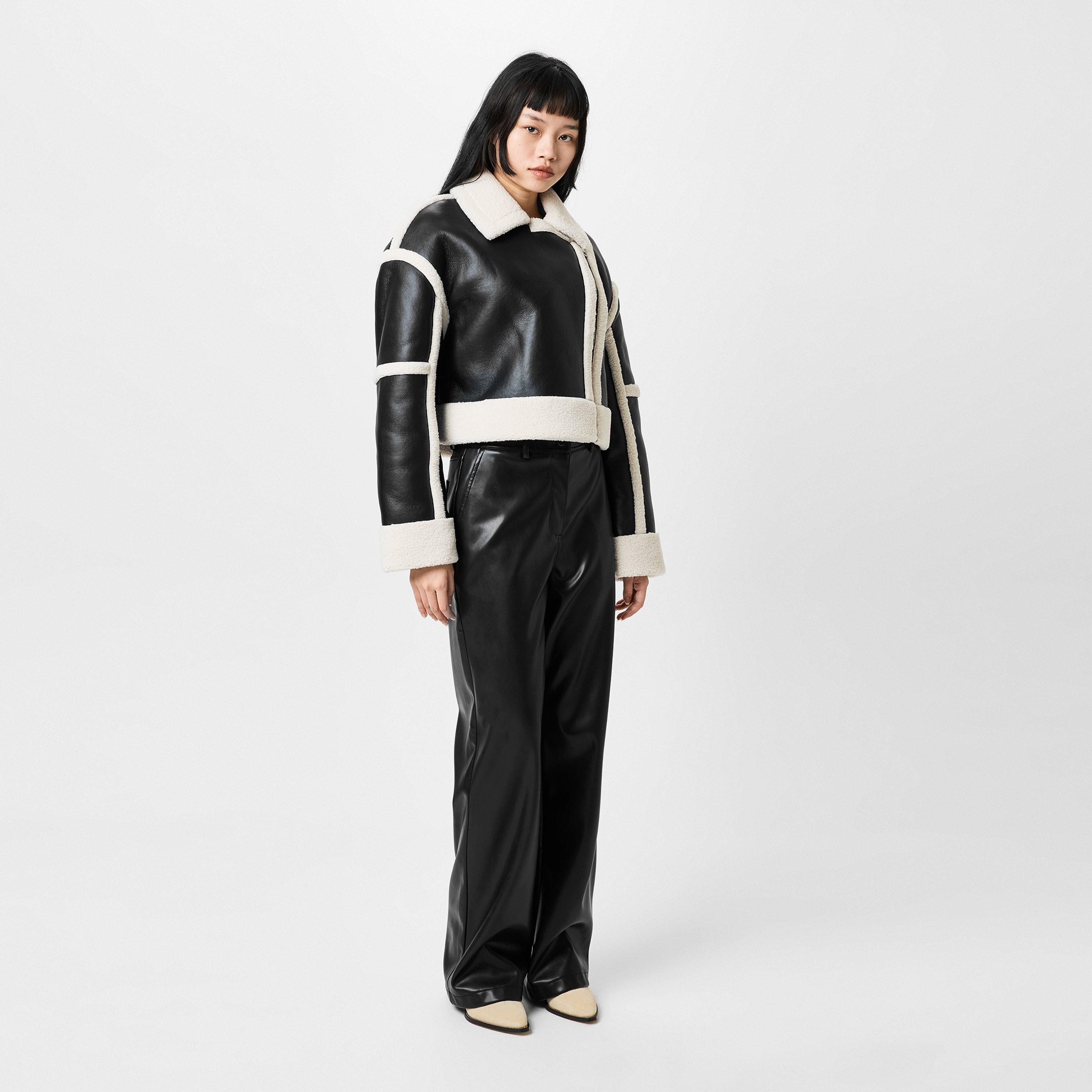 Black - Jack Wills - Faux Leather Straight Leg Trousers - 4