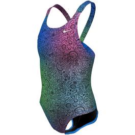 Nike Multi Print HydraStrong Swimsuit Junior