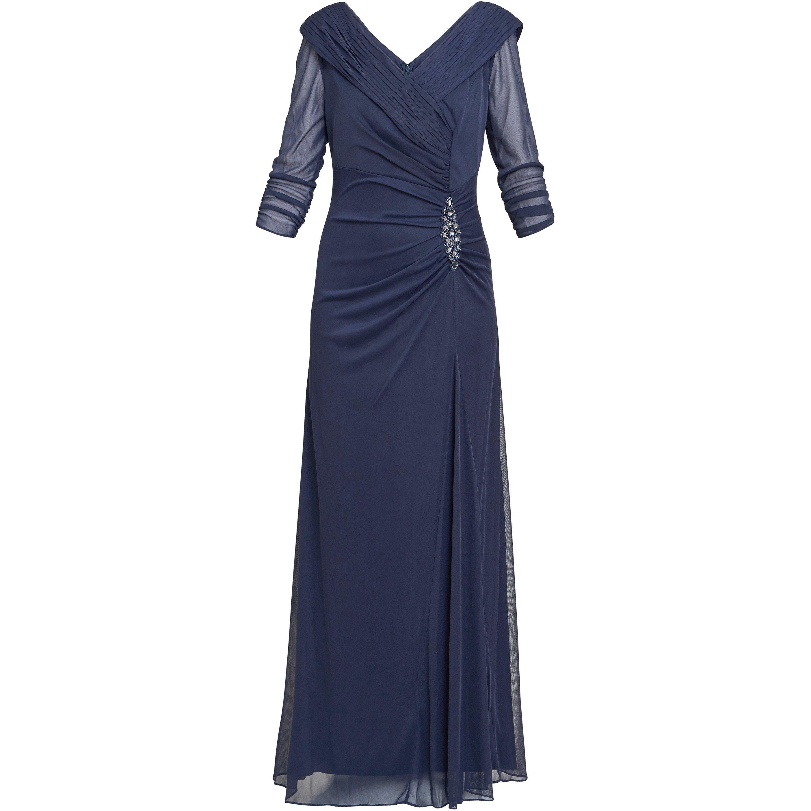 Navy - Gina Bacconi - Georgina Maxi Portrait Collar Dress - 4