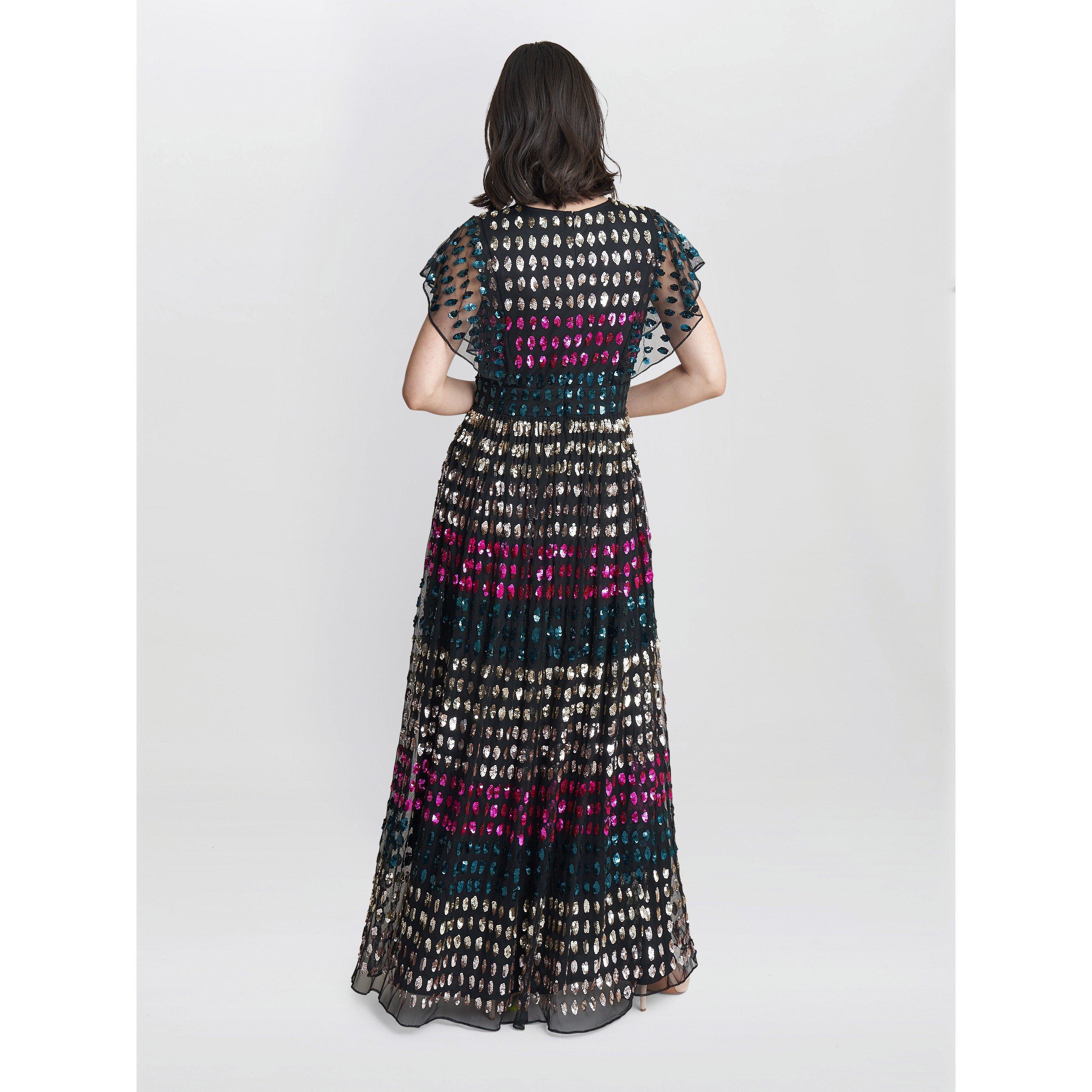 Multi - Gina Bacconi - Tiffany Multi Colour Sequin Dress - 2