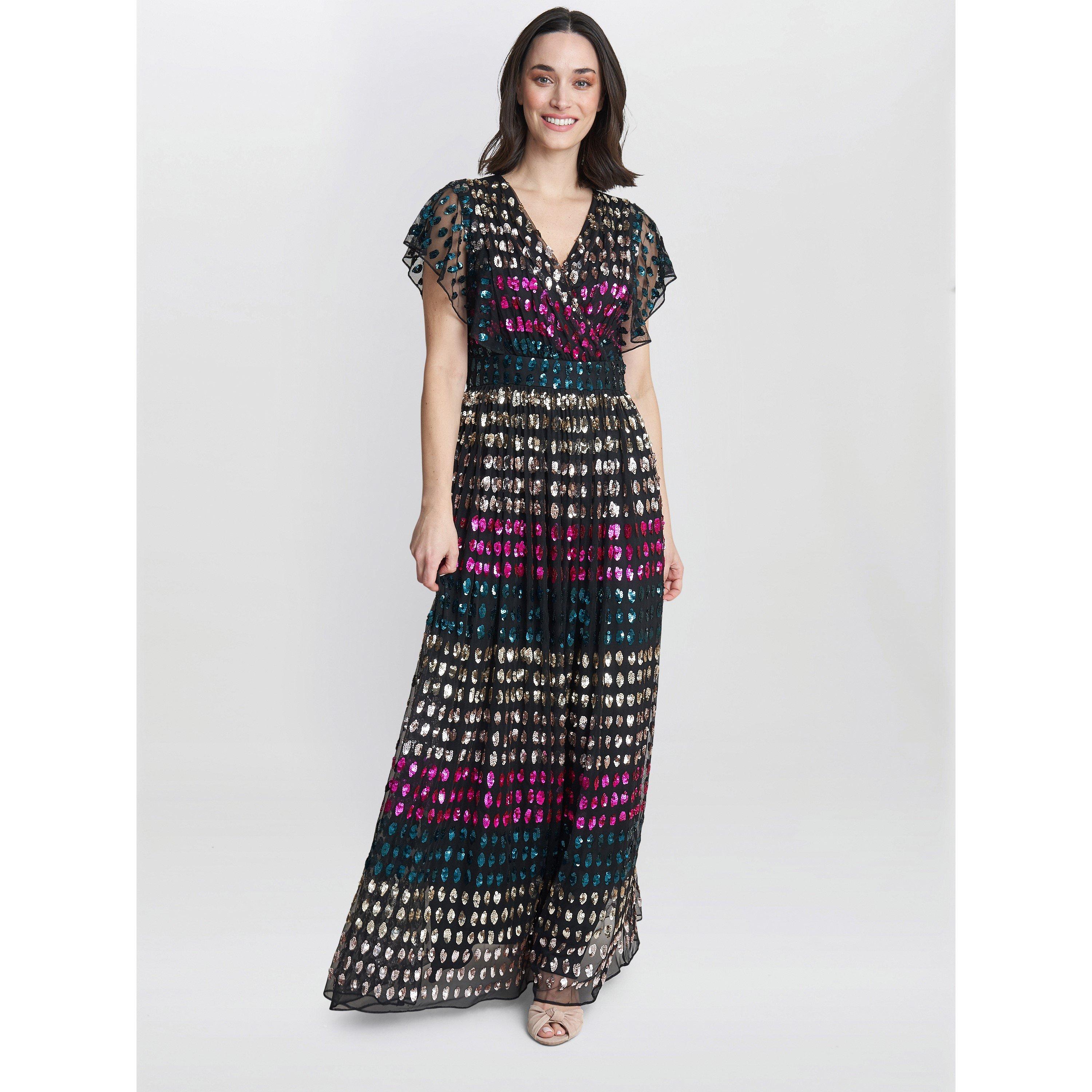 Multi - Gina Bacconi - Tiffany Multi Colour Sequin Dress - 3