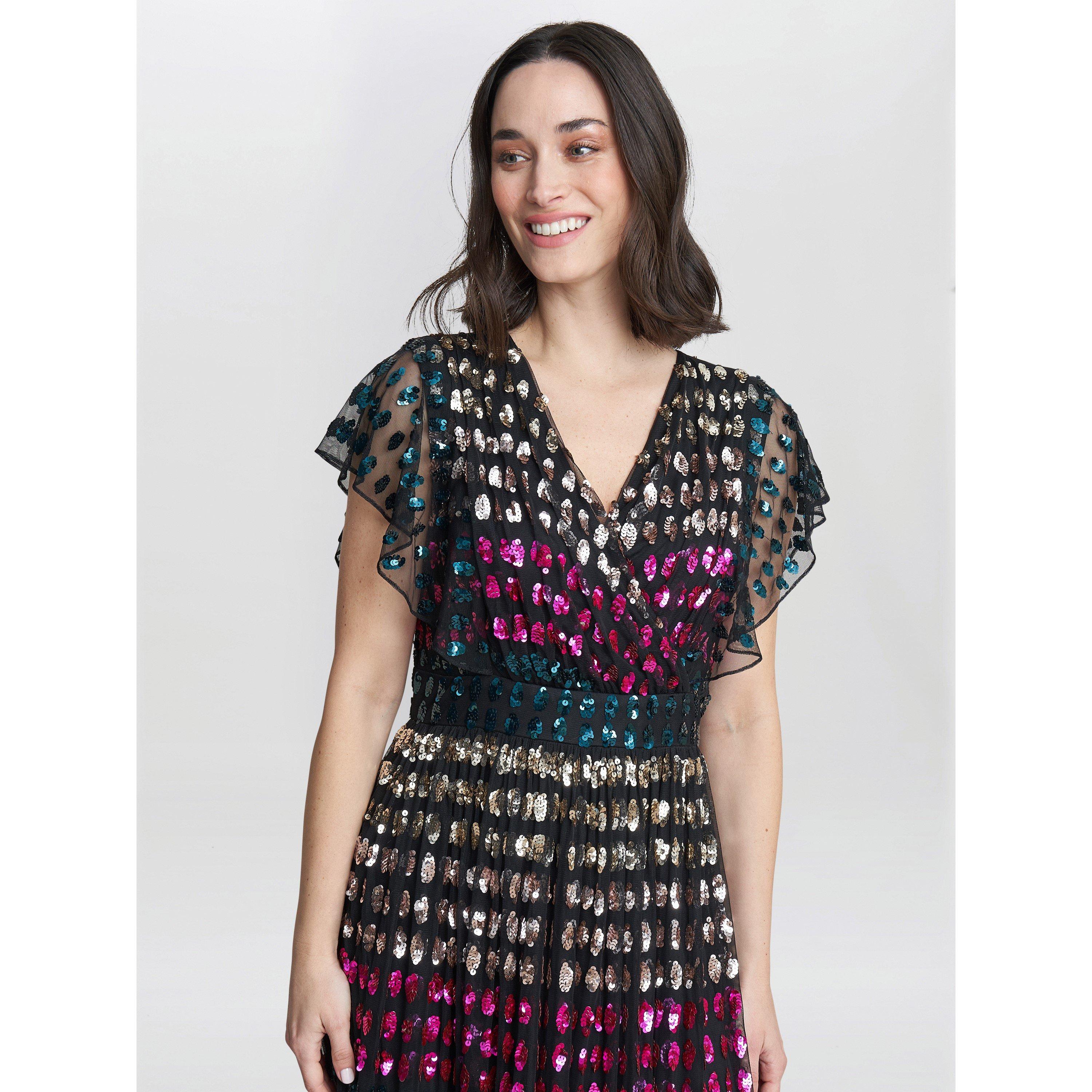Multi - Gina Bacconi - Tiffany Multi Colour Sequin Dress - 4