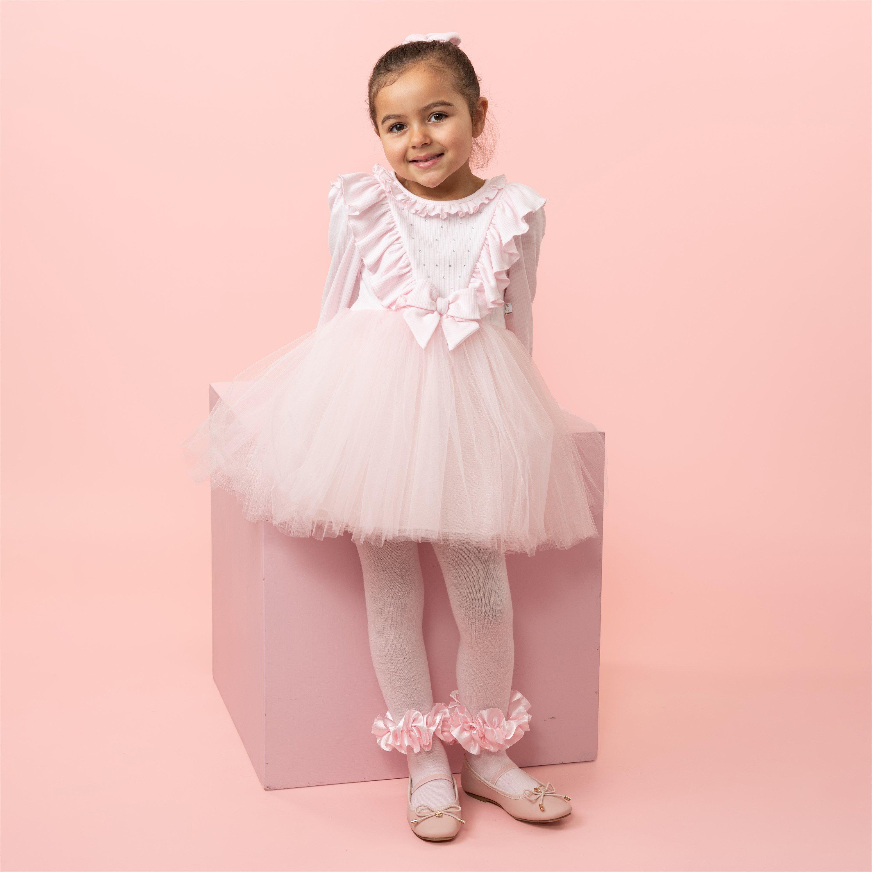 Pink - Caramelo Kids - Kids' Bow Tulip Dress with Headband Set - 2