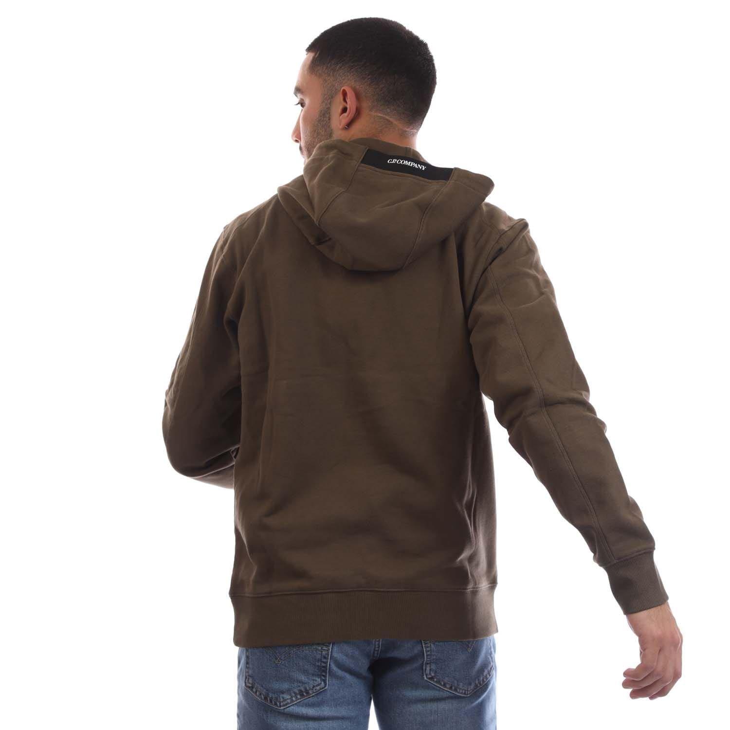 Green - CP Company - Diagonal Raised Fleece Lens Hoodie - 3